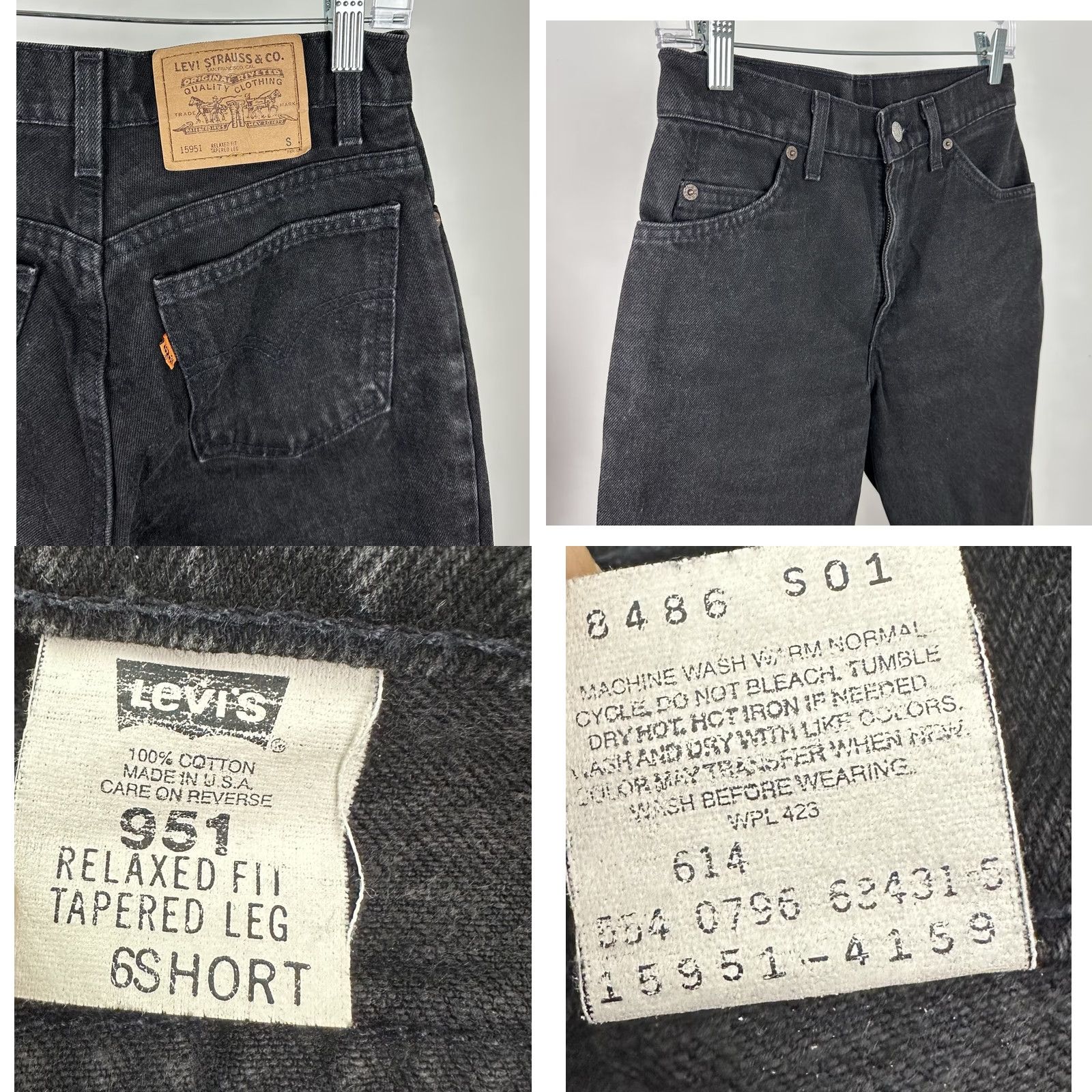 Levi's VINTAGE Levi's Jeans Womens 27x28 ACTUAL 15951 Orange Tab Black Denim Jeans Size 27" / US 4 / IT 40 - 8 Thumbnail