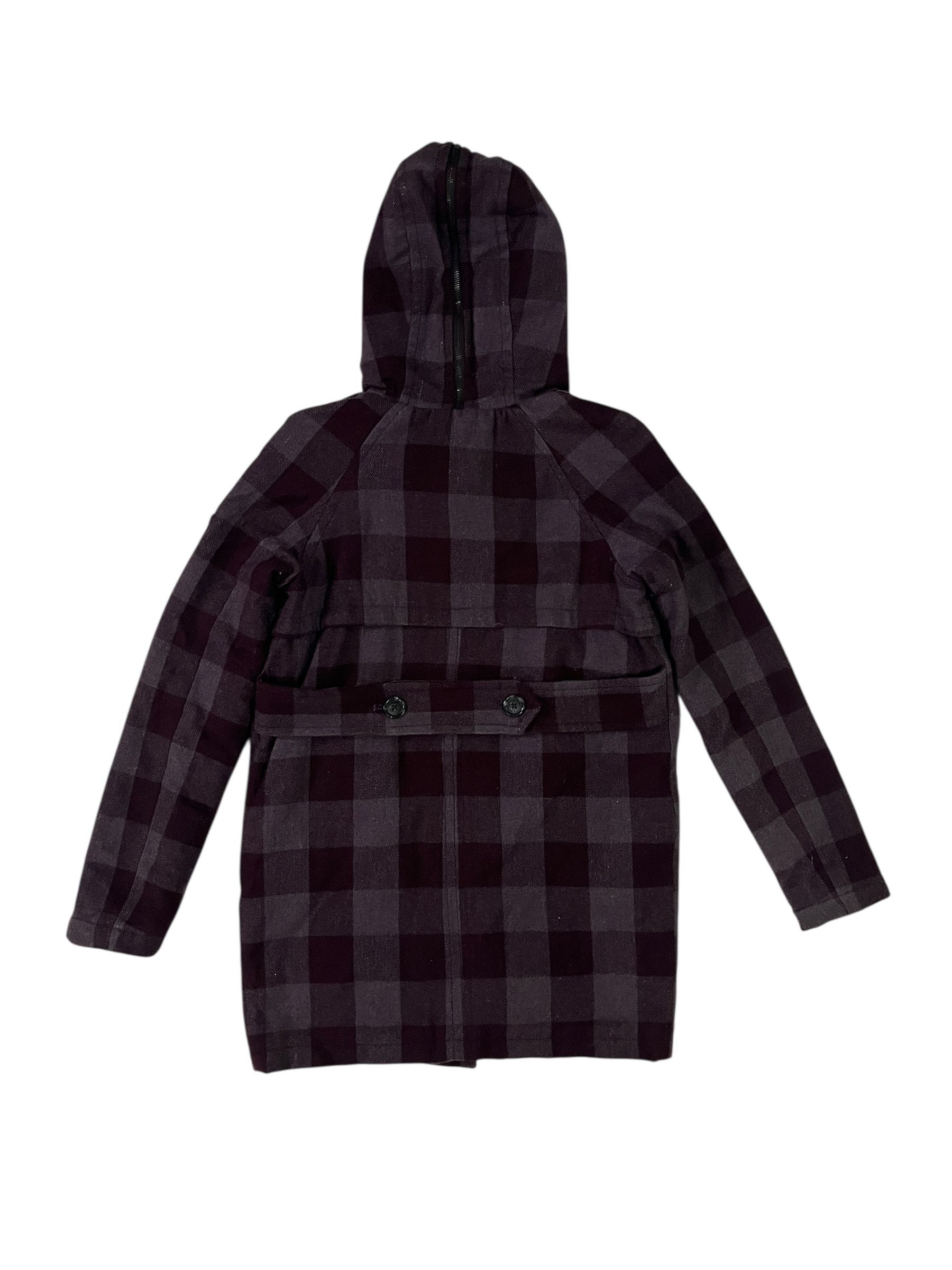 Diesel Diesel Plaid Jacket Fur Hooded Dark Purple Wool Size S / US 4 / IT 40 - 6 Thumbnail