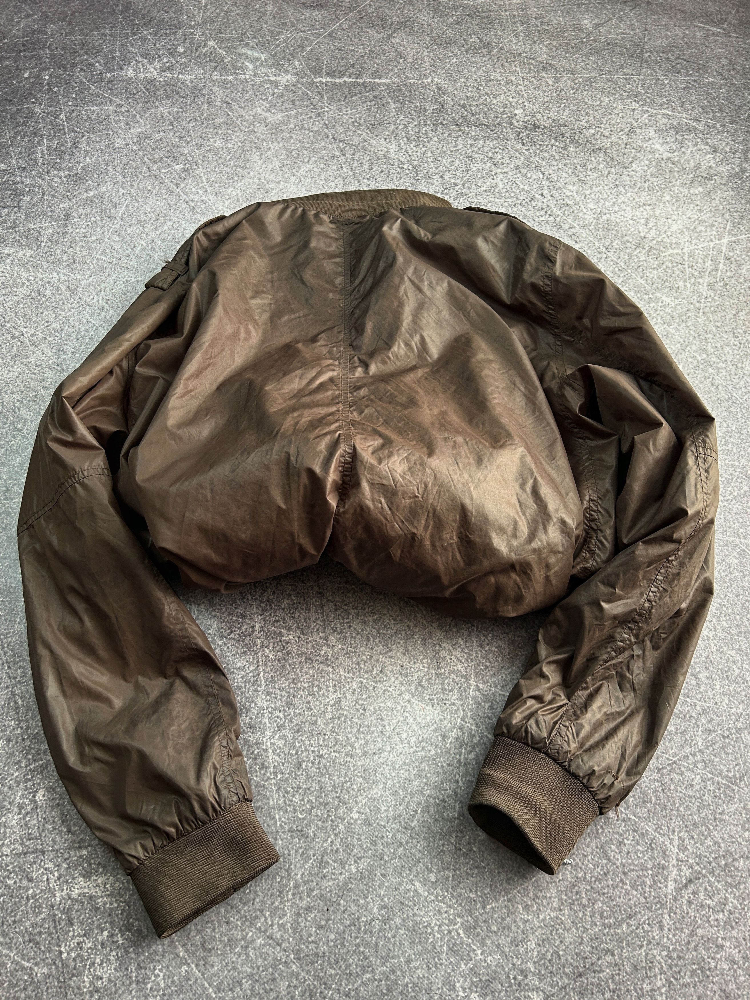 Vintage Cropped Nylon Bomber Jacket Minimalist Techwear Brown Size US XL / EU 56 / 4 - 7 Thumbnail