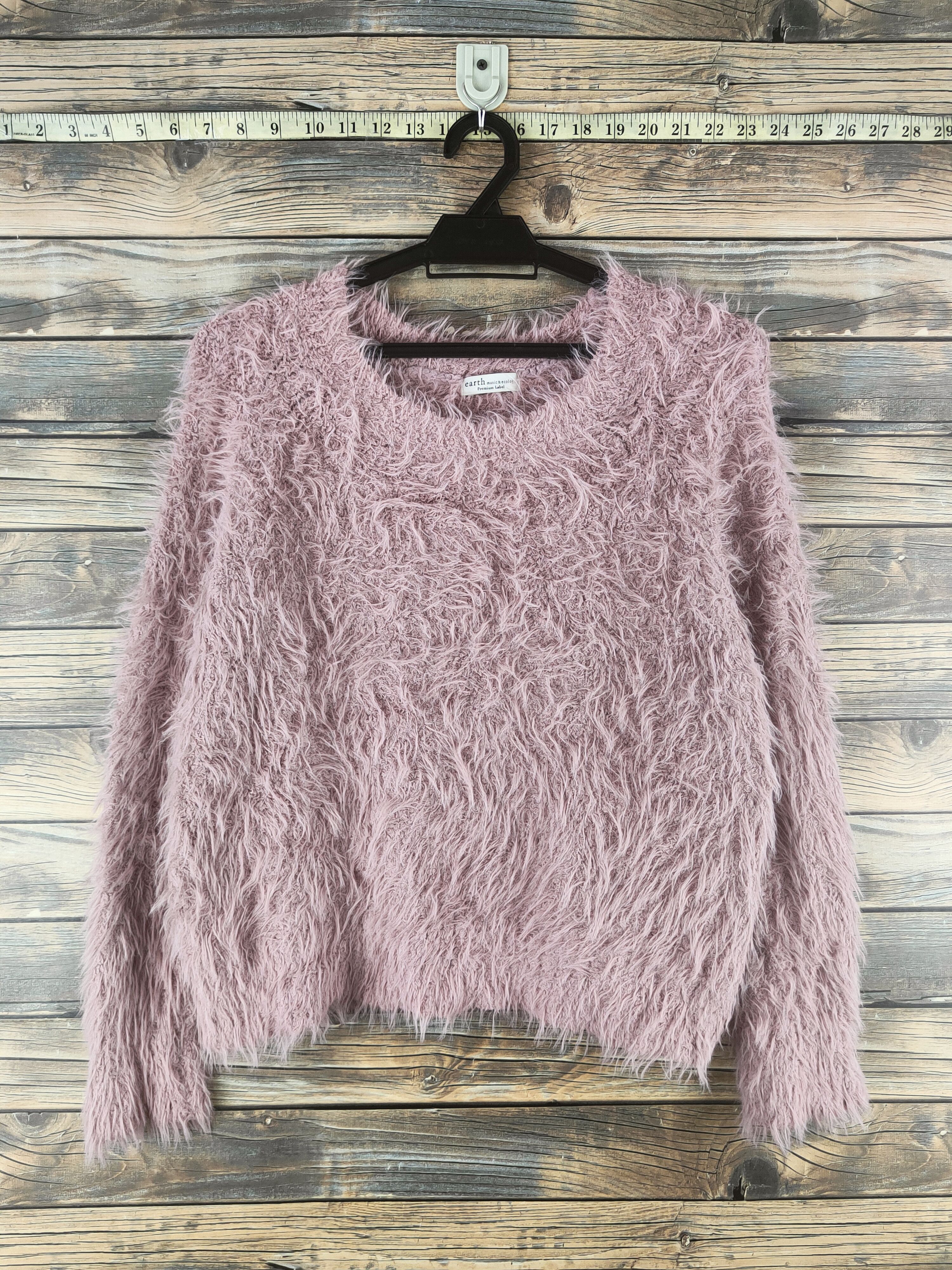 Japanese Brand DL Earth Music & Ecology Pink Fur Mohair Knitwear #46-510 Size US S / EU 44-46 / 1 - 1 Thumbnail