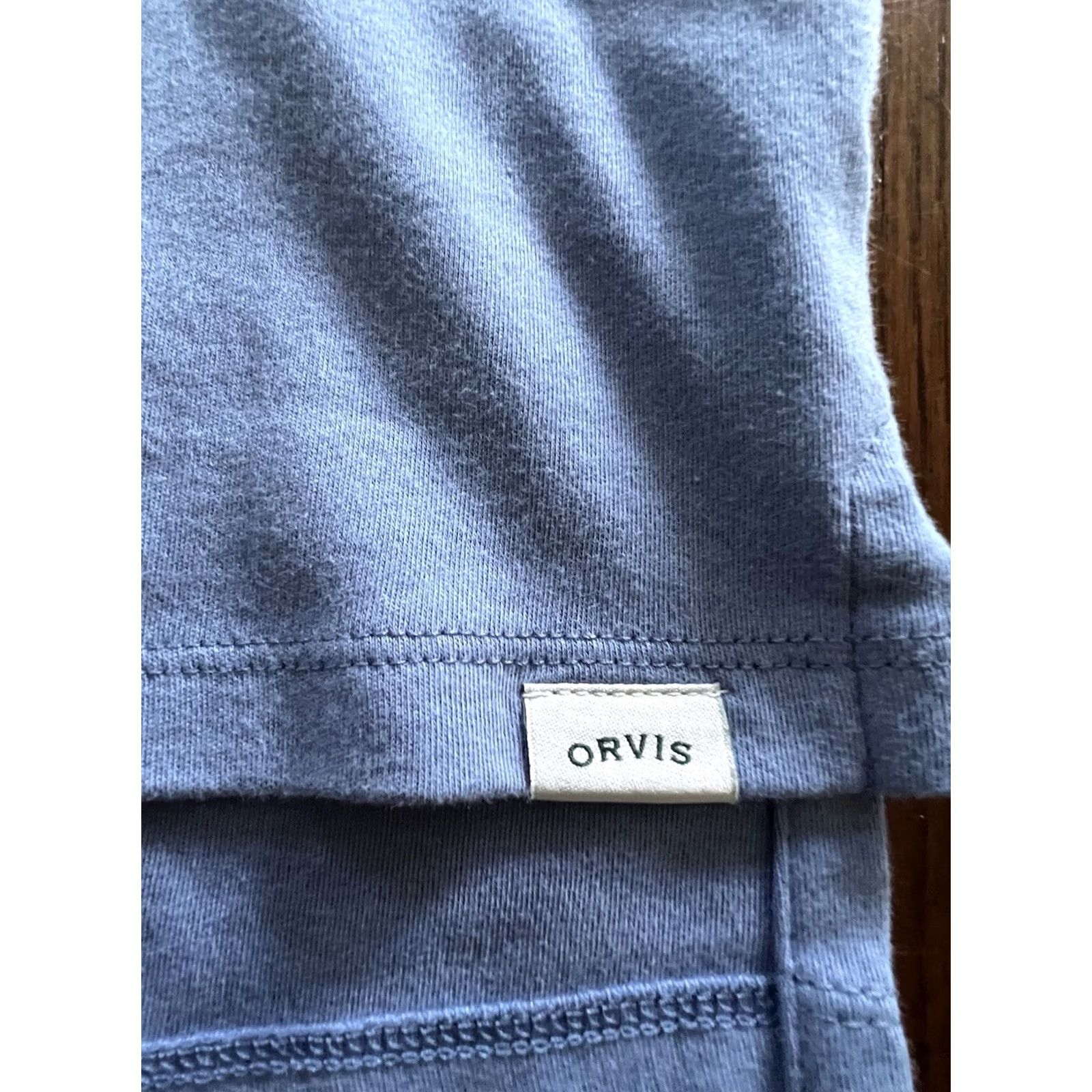 Orvis Orvis Shirt Womens Small V-Neck 3/4 Sleeve Blue Cotton Casual Size S / US 4 / IT 40 - 2 Thumbnail