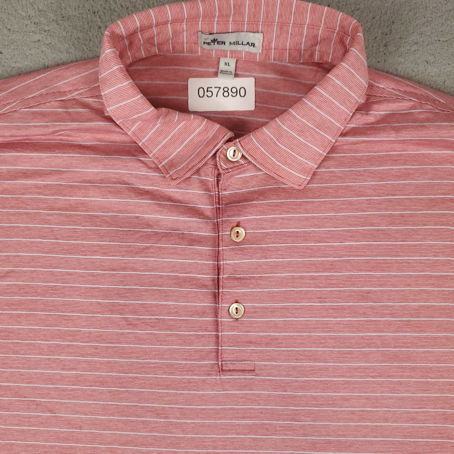 Peter Millar VINTAGE Peter Millar Polo Shirt Mens XL Pink Striped Cotton Golf Short Sleeve Men Size US XL / EU 56 / 4 - 2 Thumbnail
