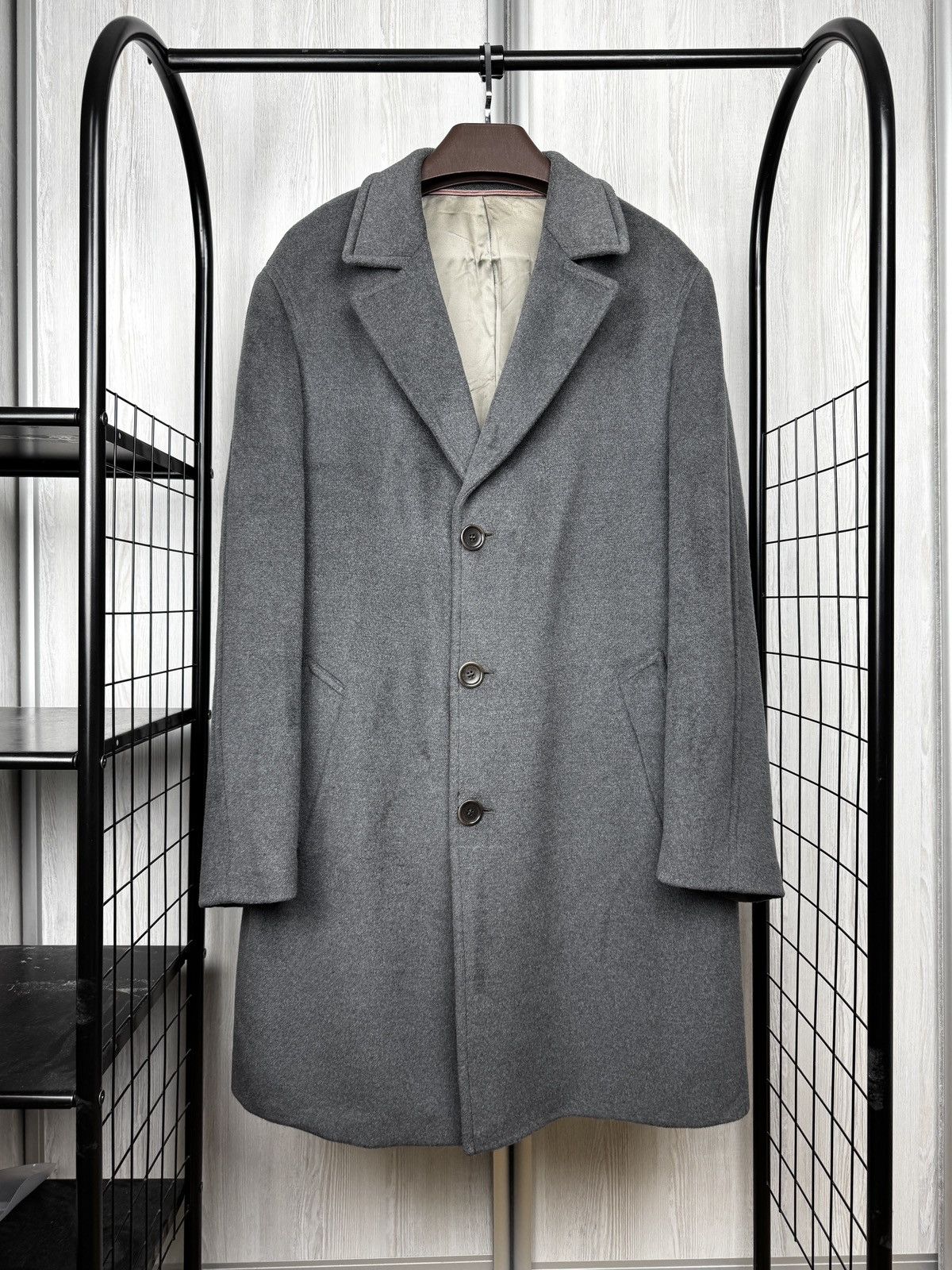 Kenzo Kenzo Homme grey wool long trench classic coat size 54 Size US L / EU 52-54 / 3 - 1 Thumbnail