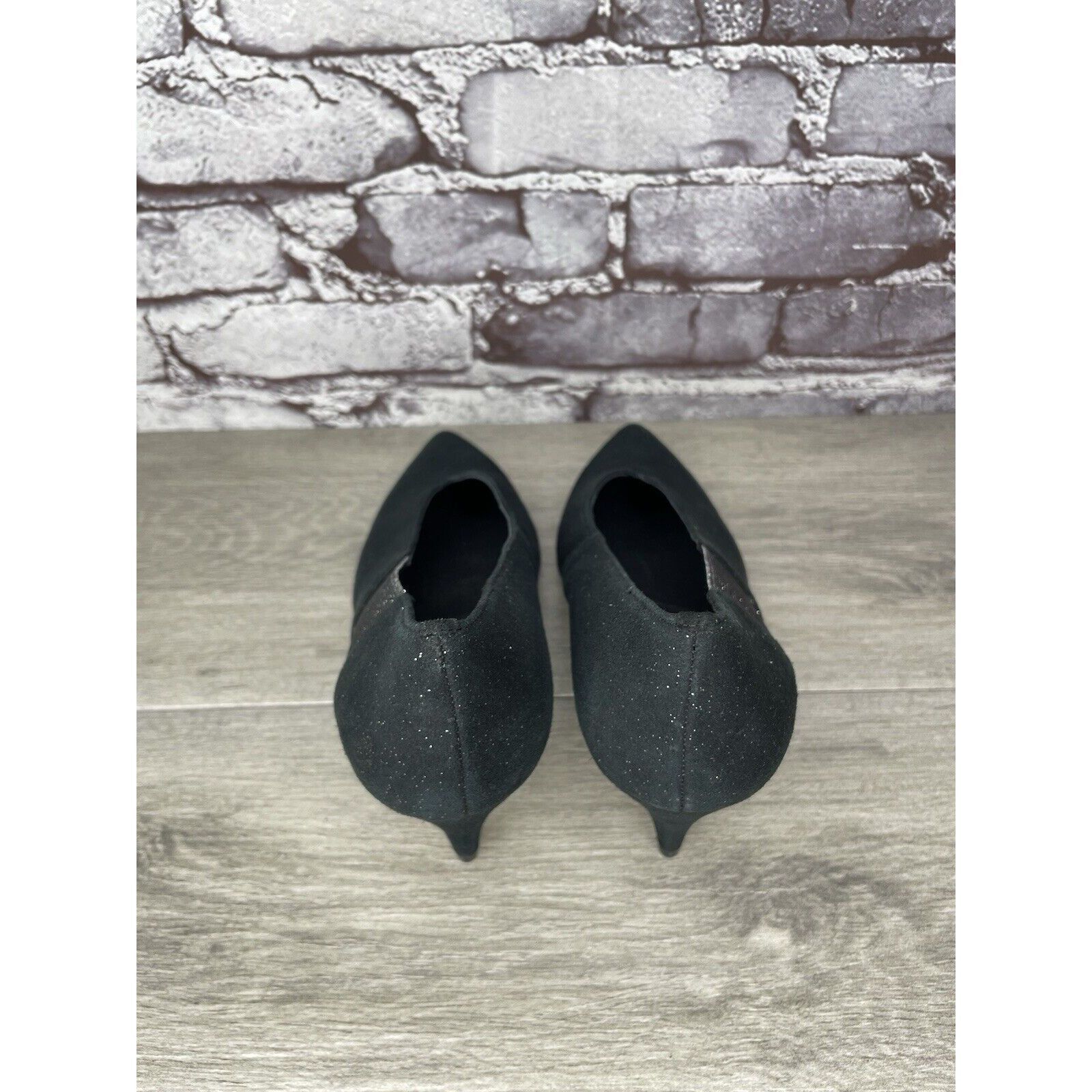 Free People Free People Black Suede Glitter Slip On Pointed Toe Heels Wo Size US 8.5 / IT 38.5 - 5 Thumbnail