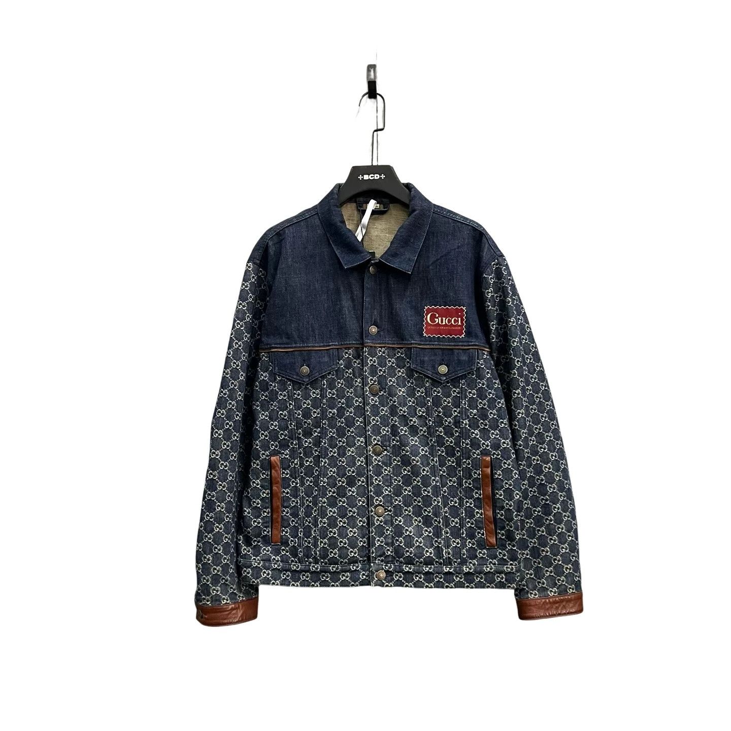 Gucci Gucci Monogram Leather Trim Denim Jacket US L Size US L / EU 52-54 / 3 - 1 Thumbnail