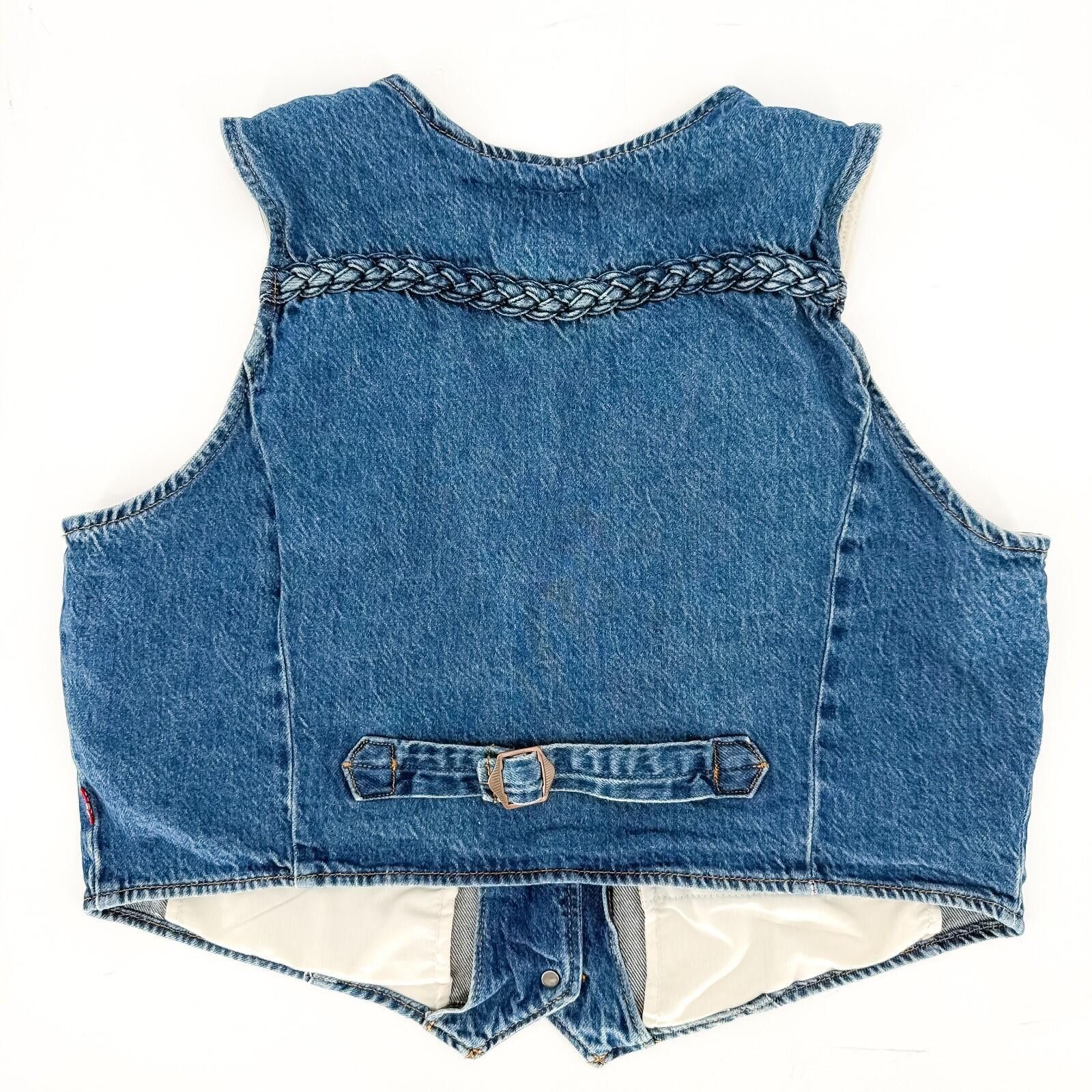 Levi's Levi Braided Denim Western Vest Blue Button Vintage Size XL Size XL / US 12-14 / IT 48-50 - 2 Thumbnail