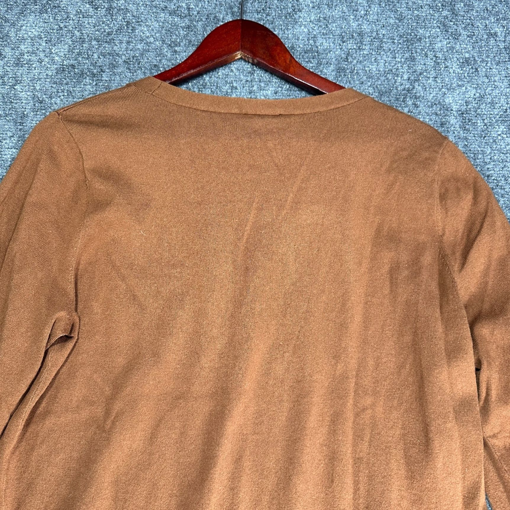 Talbots Talbots Sweater Womens Large Petite Brown Cotton Stretch Tight Knit Pullover Size L / US 10 / IT 46 - 8 Thumbnail