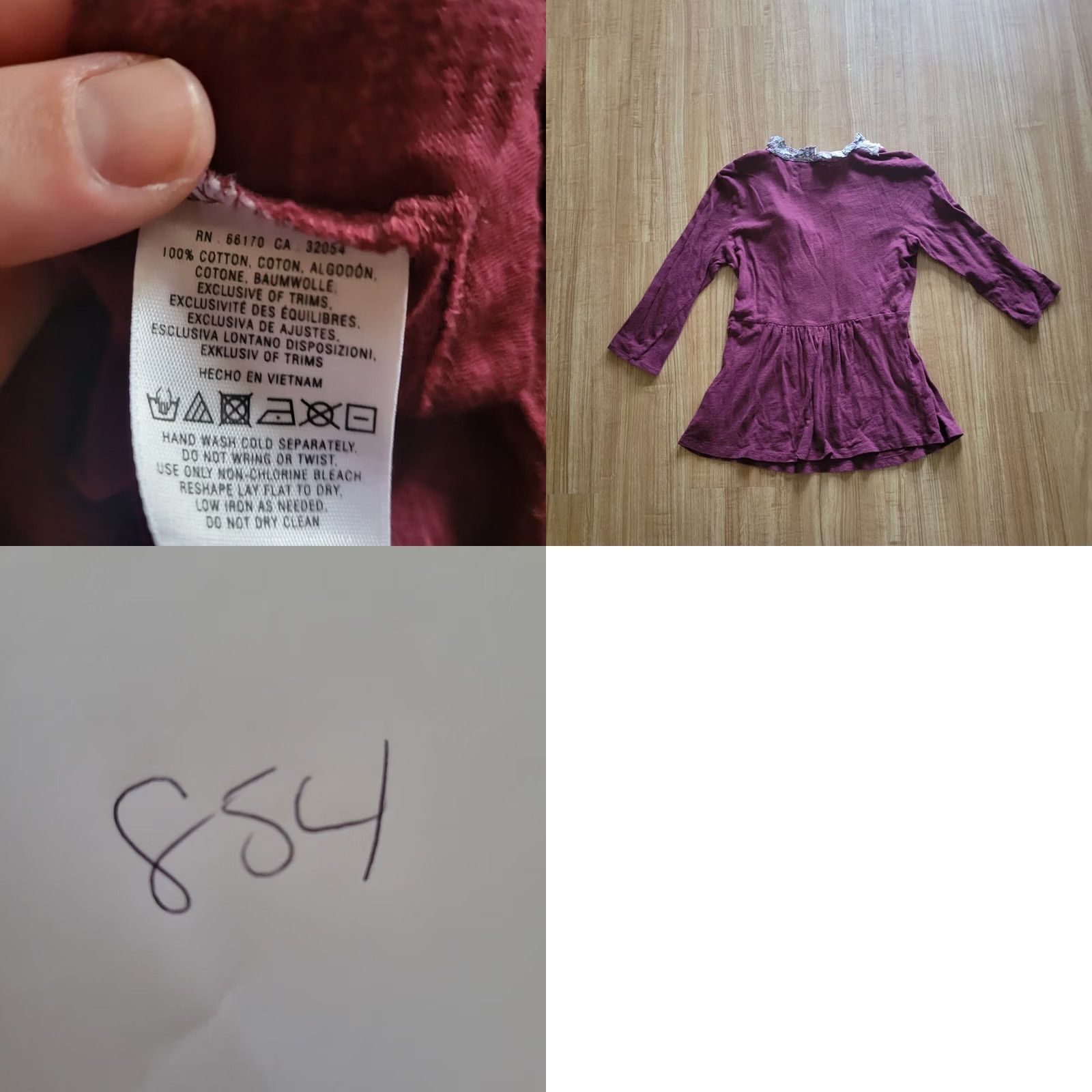 Anthropologie VINTAGE Anthropologie Deletta Shirt Womens Medium Red Cranberry Ruffle Neckline Cottage Size M / US 6-8 / IT 42-44 - 8 Thumbnail