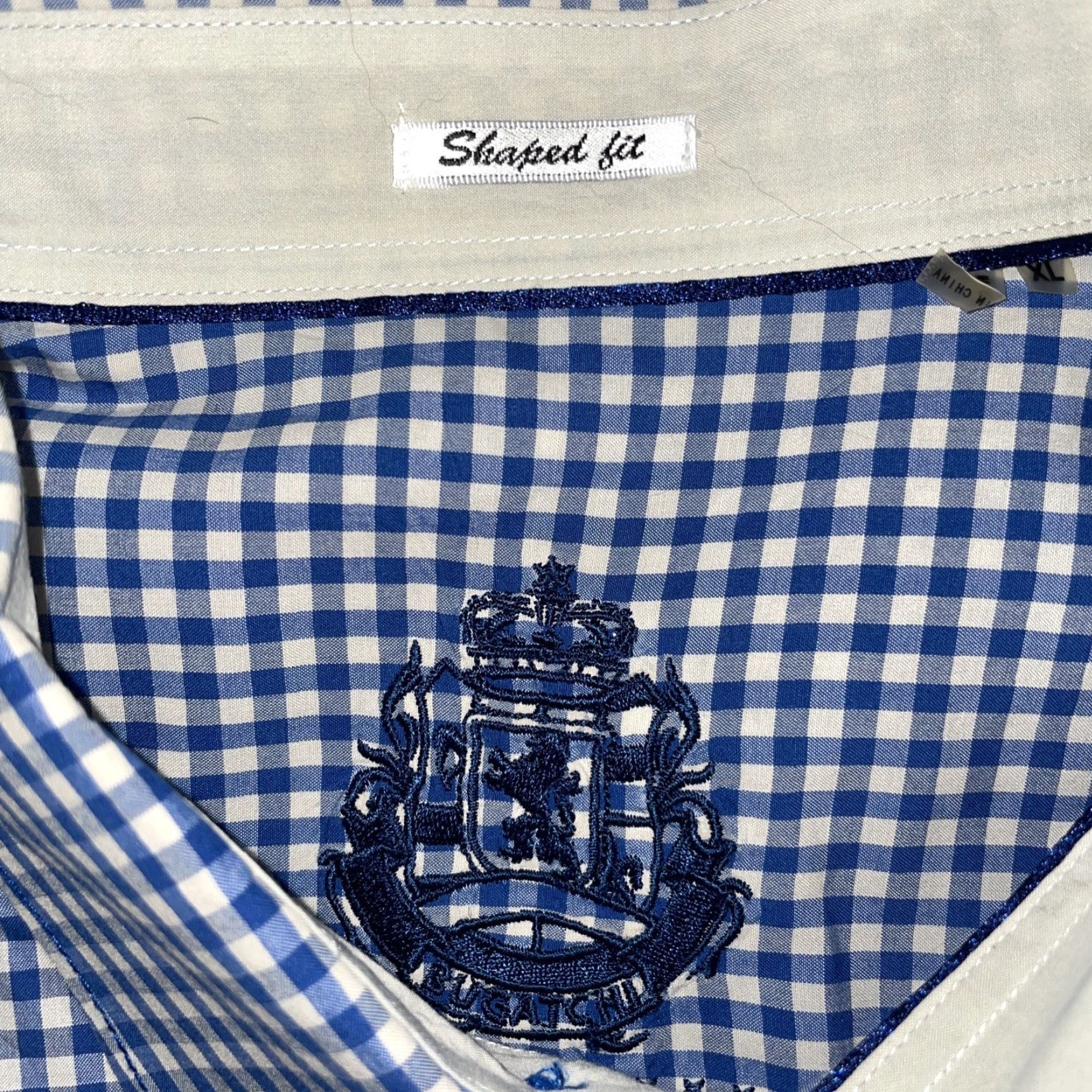 BUGATCHI VINTAGE Bugatchi Uomo Plaid Blue Long Sleeve Shirt Mens XL Button-Up Size US XL / EU 56 / 4 - 3 Thumbnail