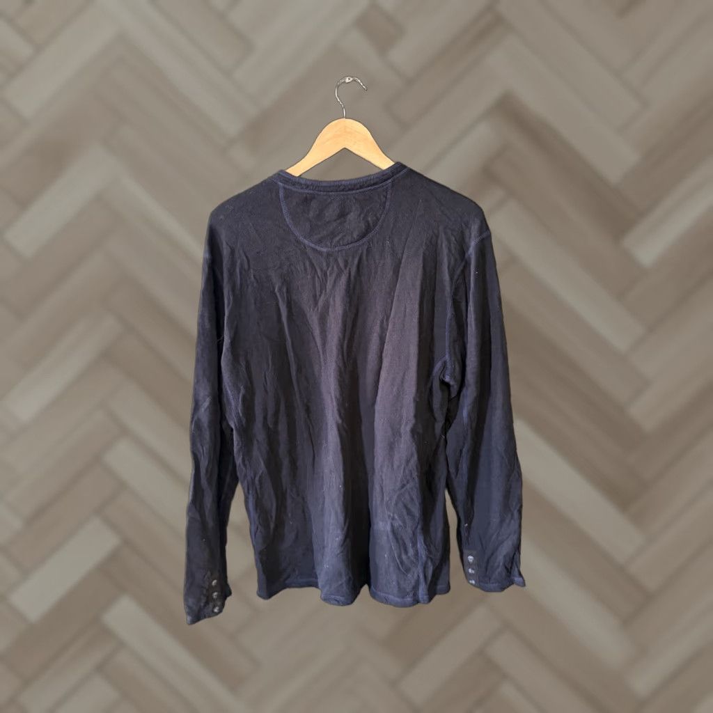 Carbon2Cobalt VINTAGE Carbon 2 Cobalt Mens Blue Long Sleeve Henley Shirt L Tall Size US L / EU 52-54 / 3 - 1 Thumbnail