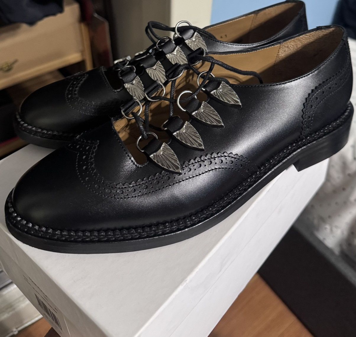Toga Pulla TOGA PULLA AJ1043 Hard Leather Loafers – Black – Size 41 Size US 8.5 / EU 41-42 - 1 Thumbnail