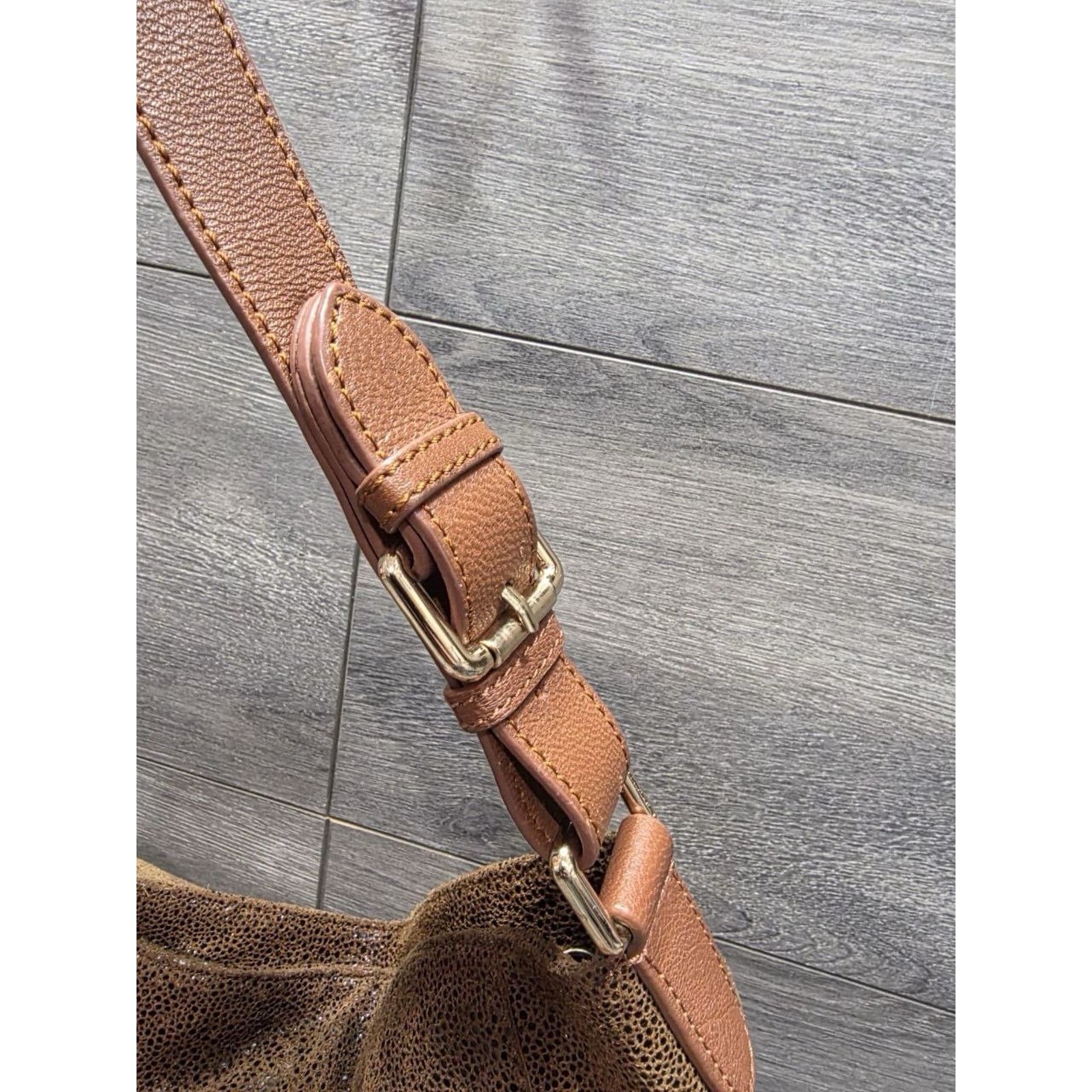 & Other Stories Sorial Sammy Snake Embossed Brown Leather Hobo Bag A000642 Size ONE SIZE - 10 Thumbnail