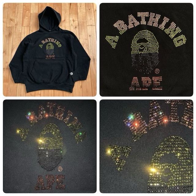 Bape × Swarovski BAPE Swarovski Gradient College Logo Pullover Hoodie NIGO Size US M / EU 48-50 / 2 - 1 Thumbnail