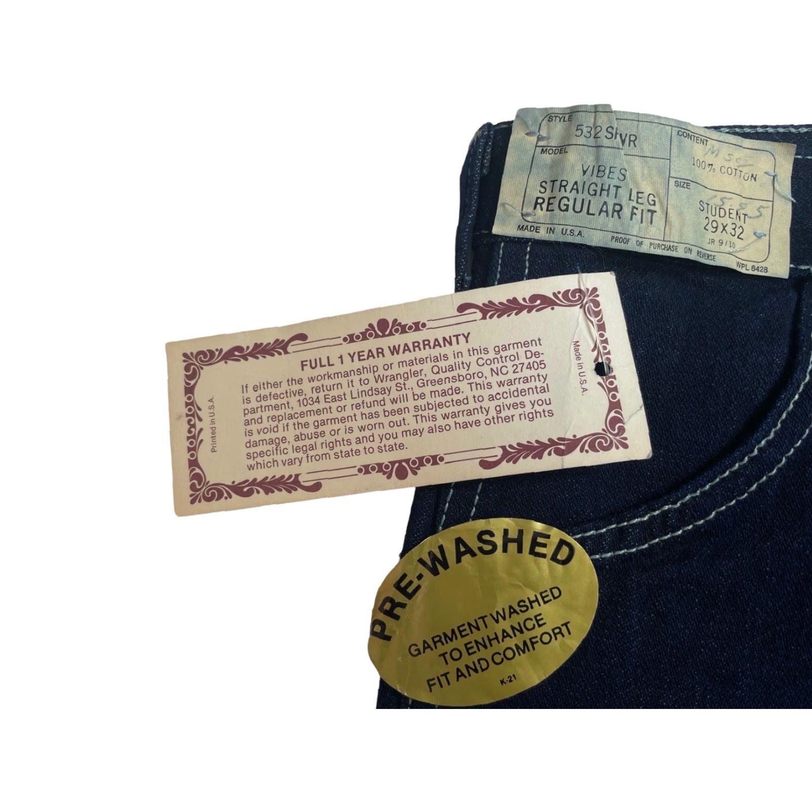 Wrangler VINTAGE Wrangler Jeans Straight Navy 29x32 Deadstock NWT USA Belt Loops Men Jeans 80s Vintage Style Size US 29 - 4 Thumbnail