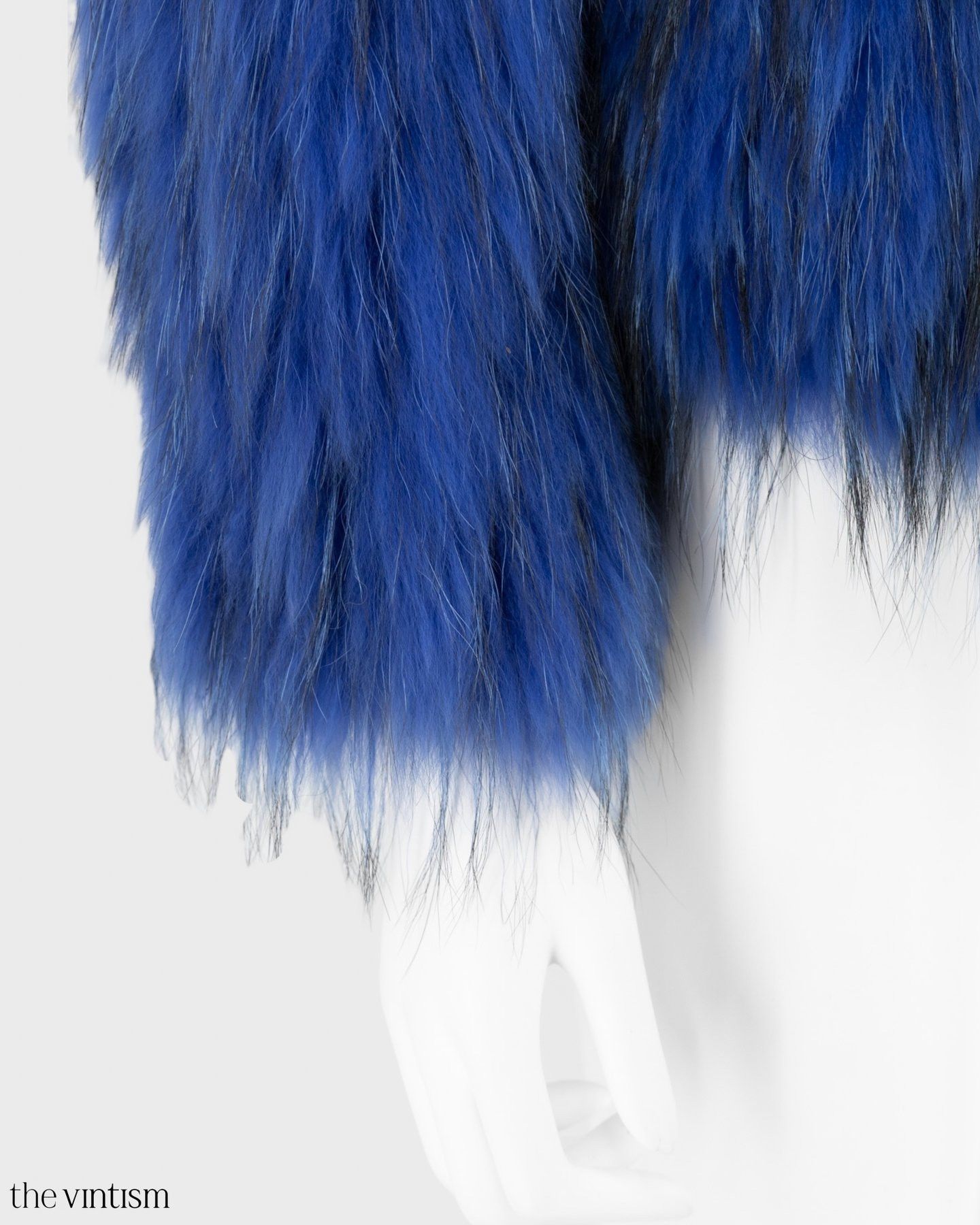 Saks Potts Saks Potts Electric Blue Real Raccoon Fur Cropped Jacket S/M Size S / US 4 / IT 40 - 5 Thumbnail