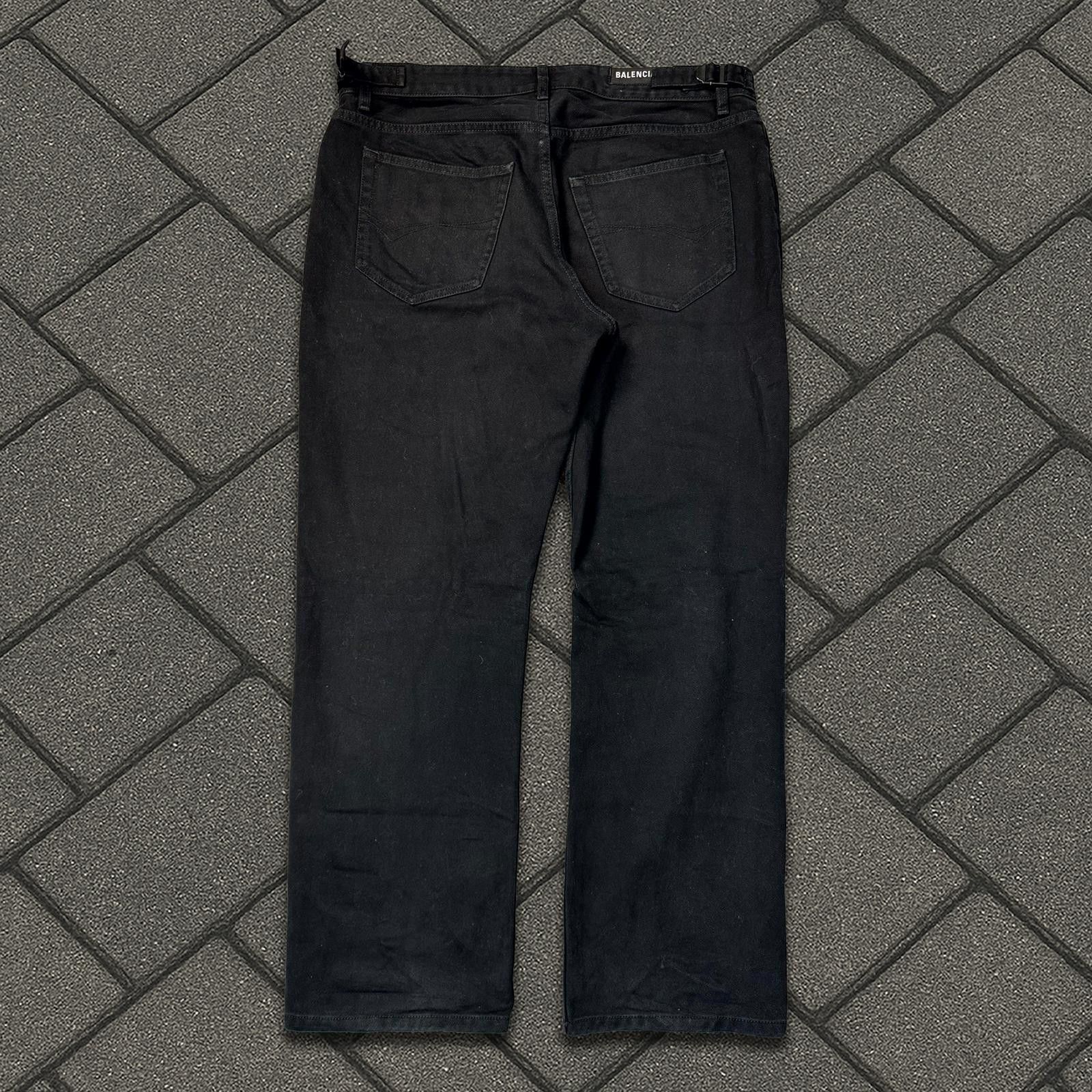 Balenciaga SS23 Balenciaga Black Wide Leg Denim Size US 34 / EU 50 - 2 Thumbnail