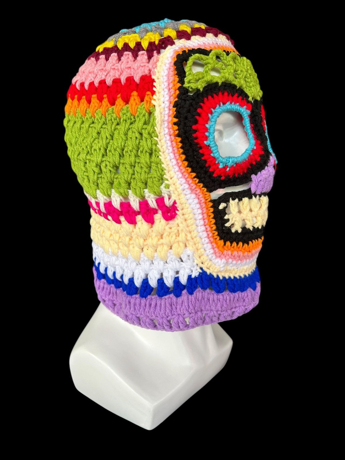 Japanese Brand × Vintage Very Rare Crochet Knitted Handmade Balaclava Masked ☠️☠️ Size ONE SIZE - 5 Thumbnail