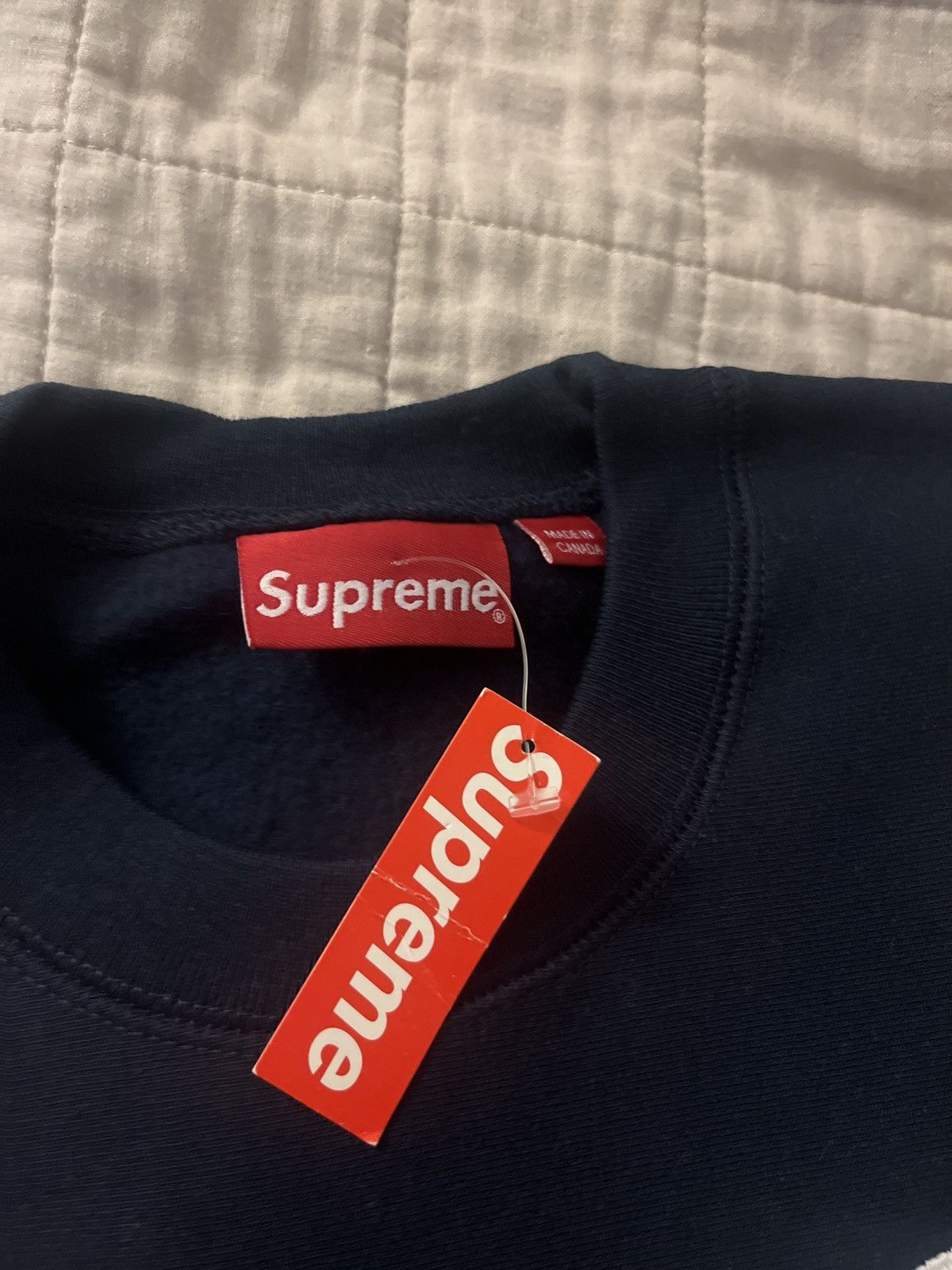 Supreme Supreme Navy Crewneck Size US M / EU 48-50 / 2 - 4 Thumbnail