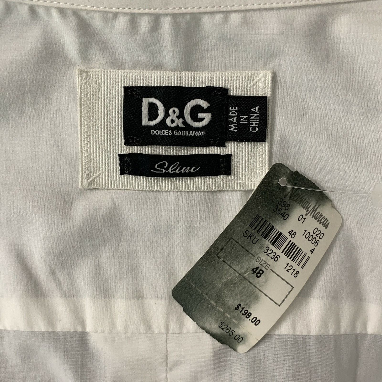 Dolce & Gabbana Size S White Solid Cotton Patch Pockets Long Sleeve Shirt Size US S / EU 44-46 / 1 - 3 Thumbnail