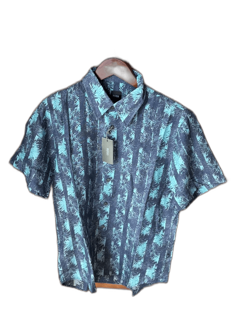Emporio Armani BOSS Short Sleeve T-Shirt with Tropical Design Size US M / EU 48-50 / 2 - 1 Thumbnail
