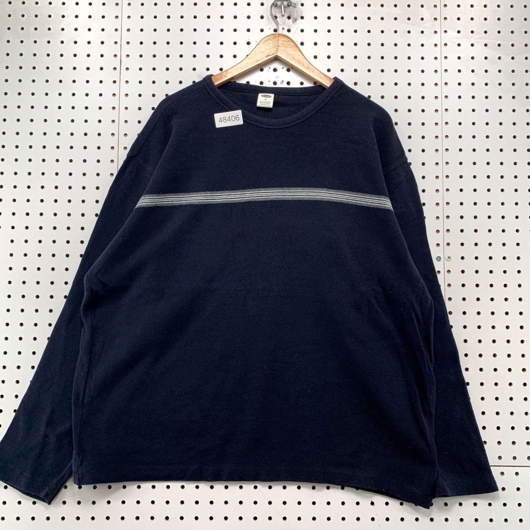 Old Navy Vintage Old Navy Sweater Mens XL Navy Blue Striped Long Sleeve Crew Neck Pullover Punk Winter Casual Boys Mens Size US XL / EU 56 / 4 - 2 Thumbnail
