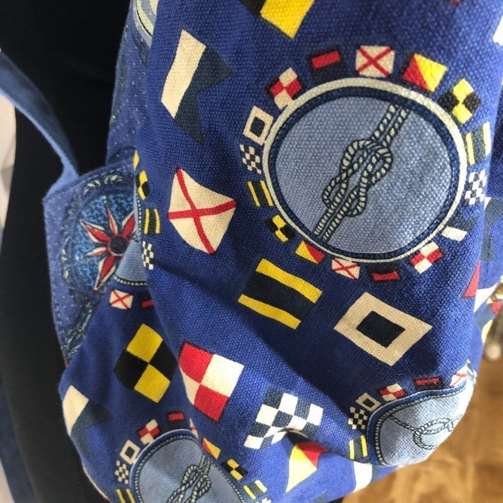 Vintage Beach cotton backpack blue anchor sailor's knot racing flags Size ONE SIZE - 8 Thumbnail