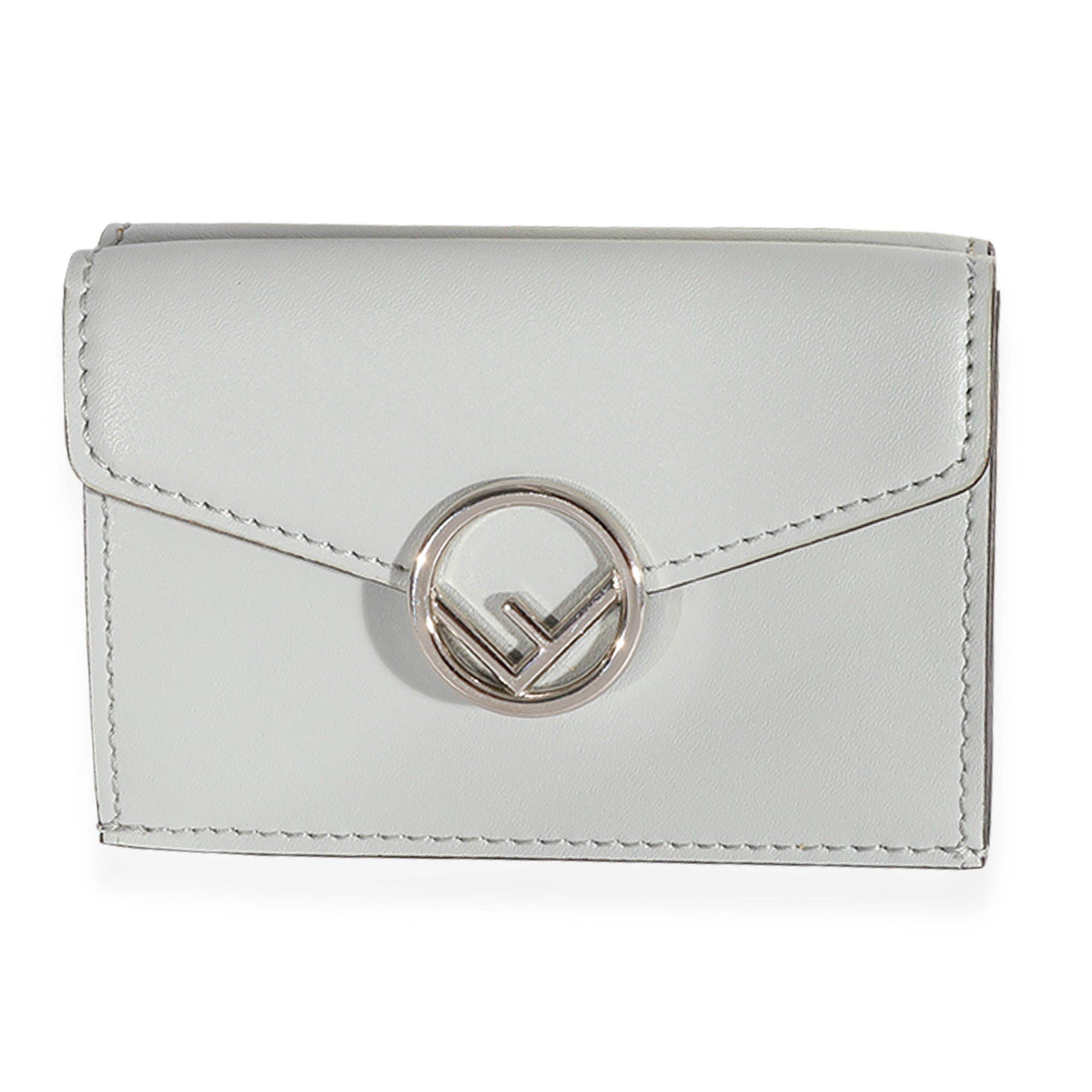 Fendi Fendi Gray Smooth Calfskin Micro Trifold Wallet Size ONE SIZE - 1 Thumbnail