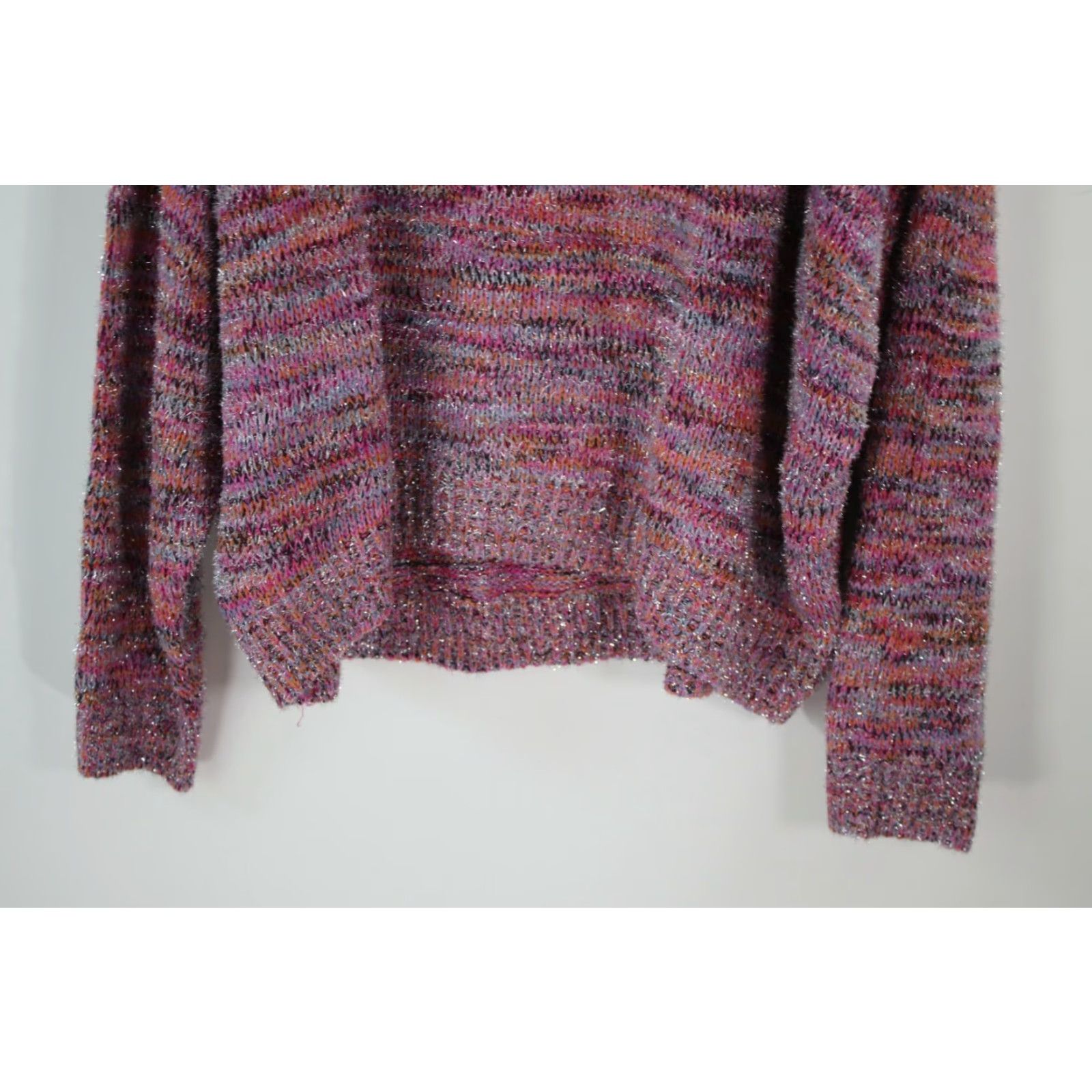 Vintage WILD FABLE Womens Shimmer Pink Knit Sweater Pullover Long Sleeve Round Neck Size XXL Casual Size XXL / US 16-18 / IT 52-54 - 5 Thumbnail