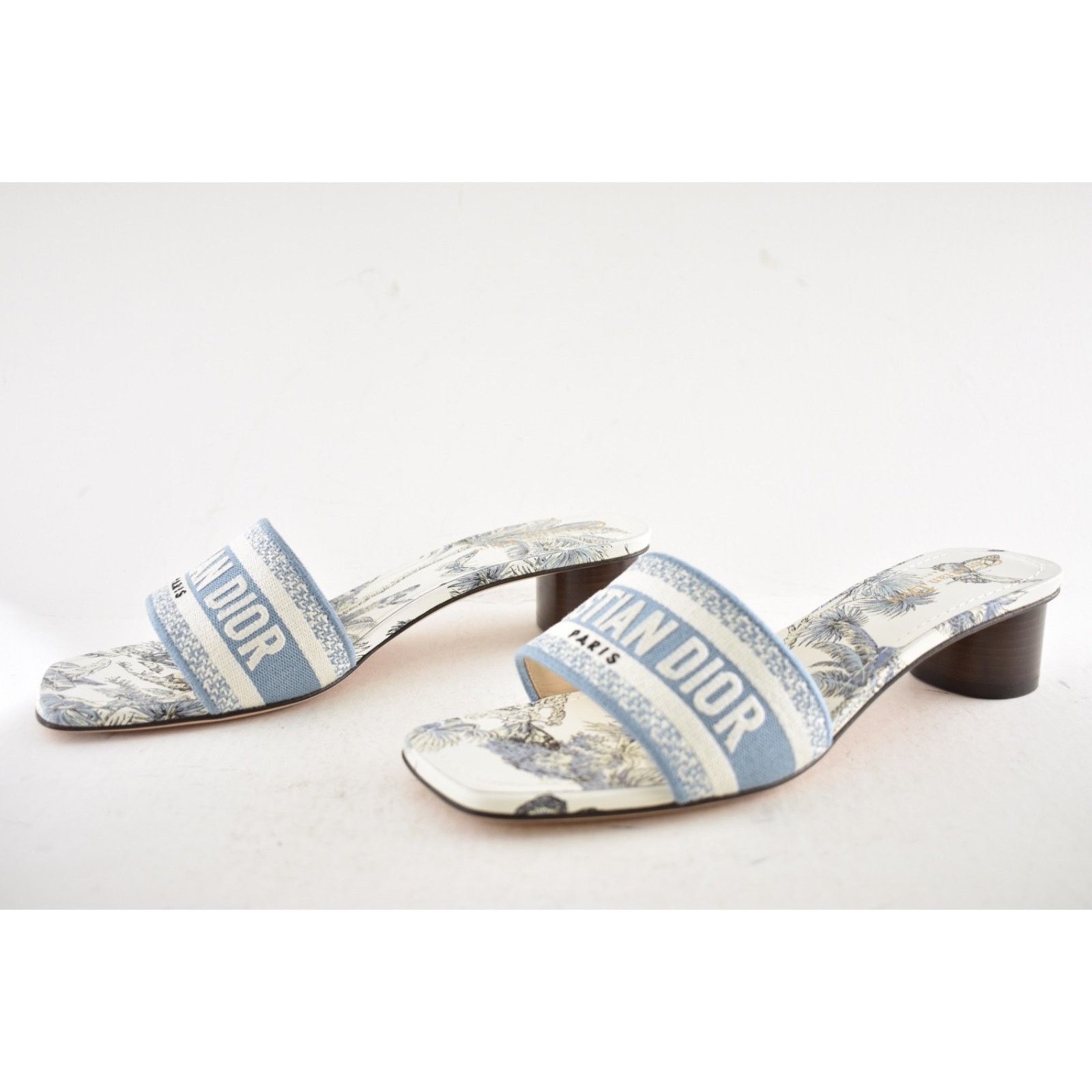 Dior Christian Dior Dway Heeled Slide Blue White TDJ Palms 41.5 Size US 11.5 / IT 41.5 - 11 Thumbnail