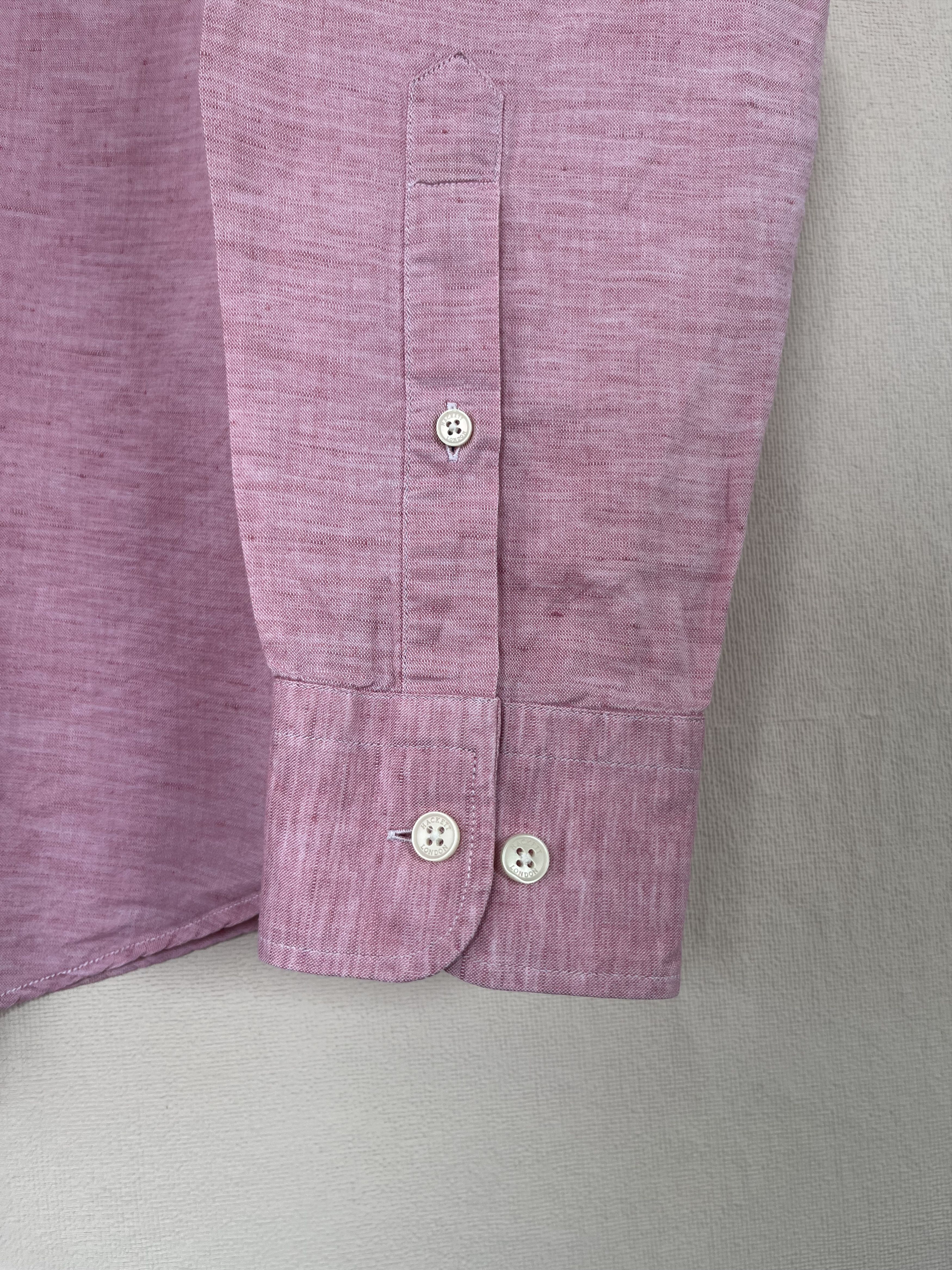Hackett Hackett London Linen Cotton Slim Fit Shirt YARN DYD LN Size US L / EU 52-54 / 3 - 3 Thumbnail