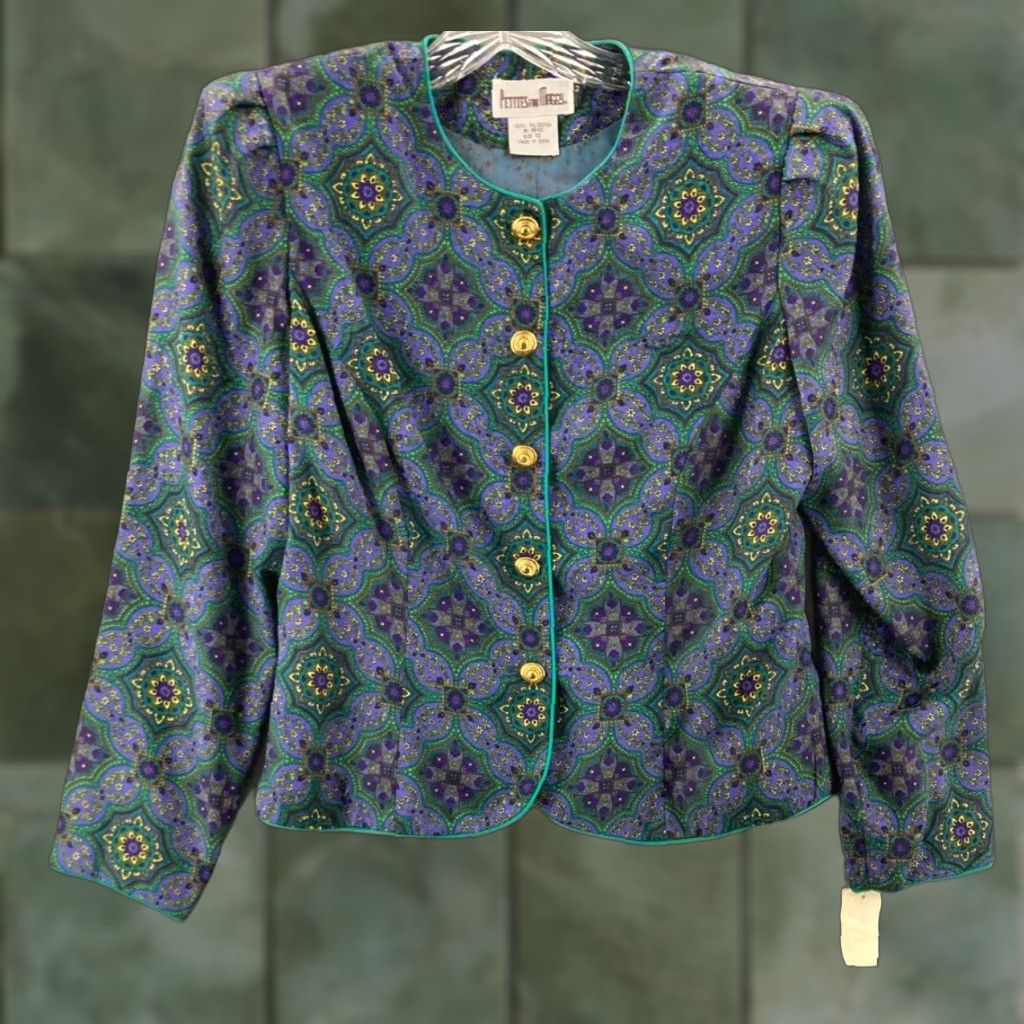 Vintage Vintage Petites for Maggy Outfit Womens 10 NWT Office Pleated Skirt Floral 80s Size 32" / US 10 / IT 46 - 1 Thumbnail