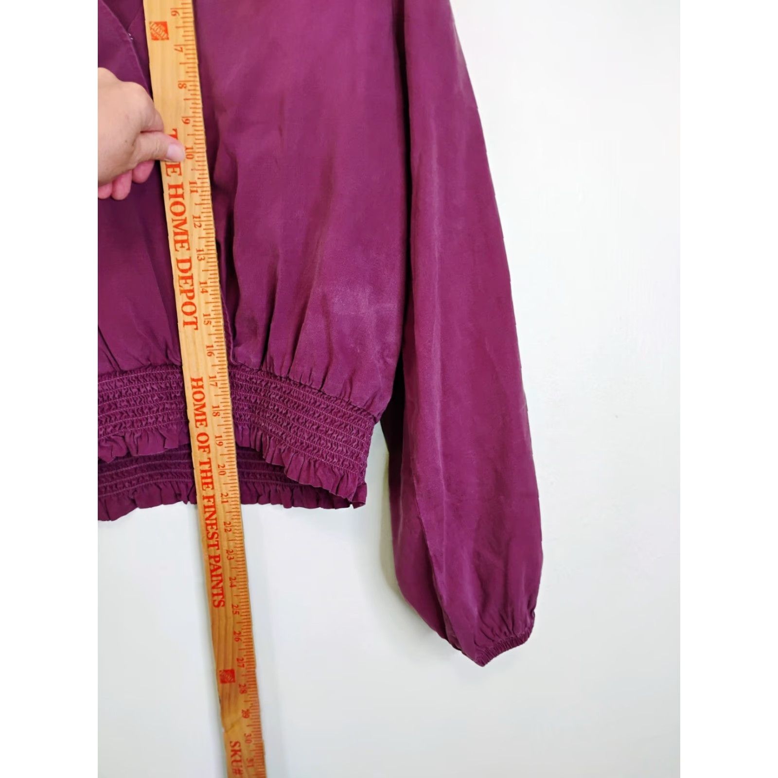 Anthropologie Cloth & Stone Blouse V-Neck Long Sleeve XL Purple Woman Shirt Regular Tencel Casual Fall Spring Summer Womens Size XL / US 12-14 / IT 48-50 - 7 Thumbnail