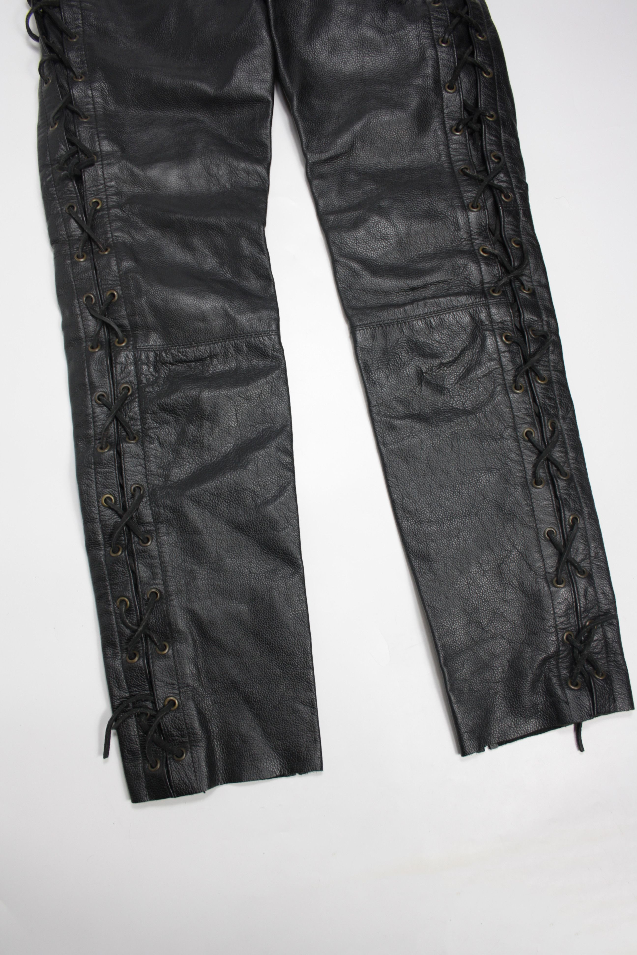 Genuine Leather × Vintage POLO Motorrad Vintage Motorcycle Biker Lace Up Pants Size US 30 / EU 46 - 3 Thumbnail