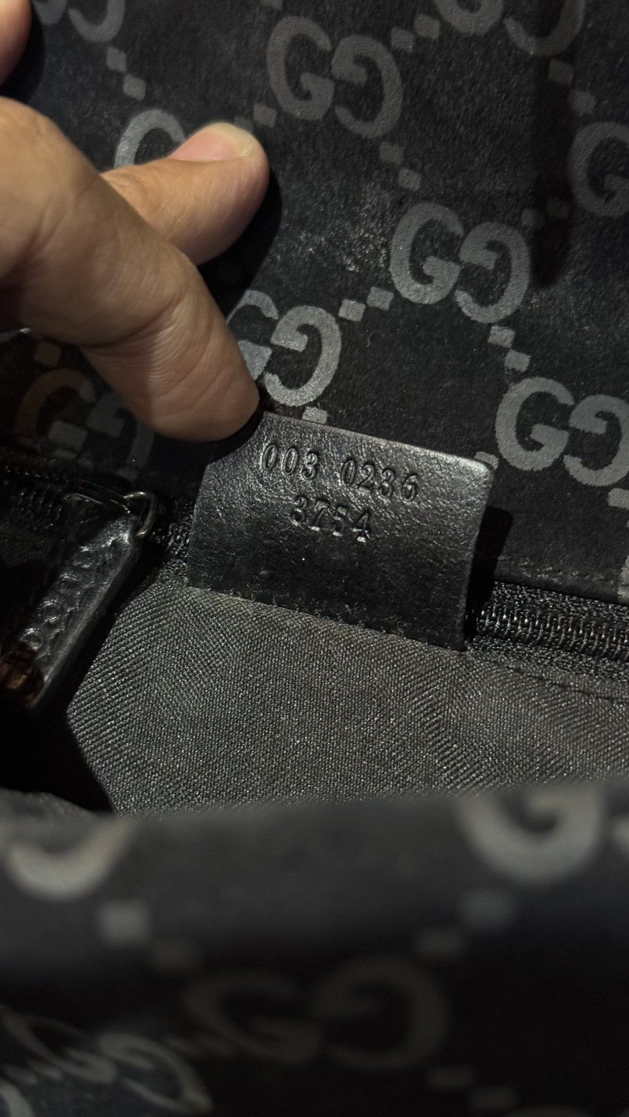 Gucci GUCCI Jackie / Backpack / Suede / Black / GG pattern Size ONE SIZE - 12 Thumbnail
