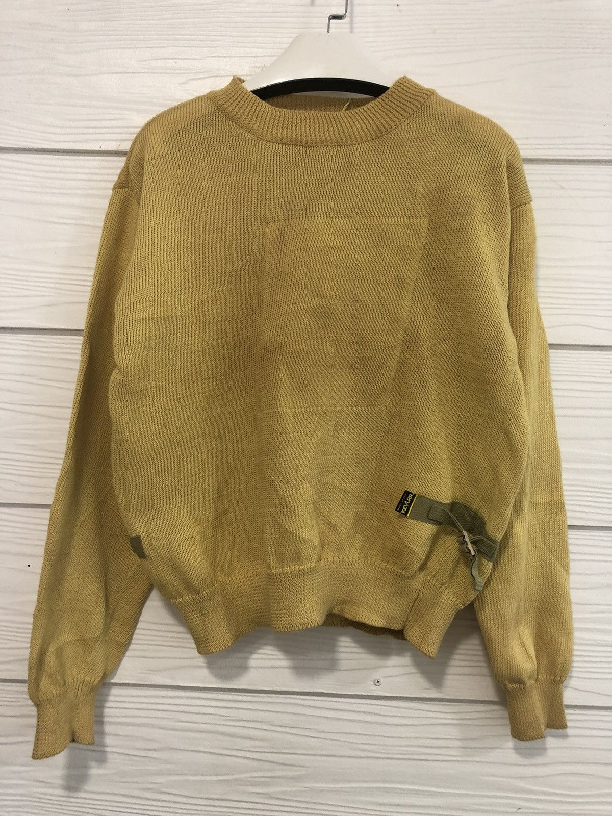 image of Archival Clothing Jipijapa Japan Kevlar Sweater in Yellow, Men's (Size Medium)