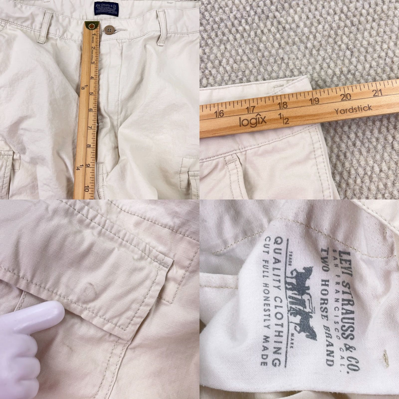 Levi's Levi's Cargo Shorts Men 38 Tan Beige Rip Stop Canvas Hiking Dad Adult Utility Cargo Pocket 9in Inseam Regular Size US 38 / EU 54 - 8 Thumbnail