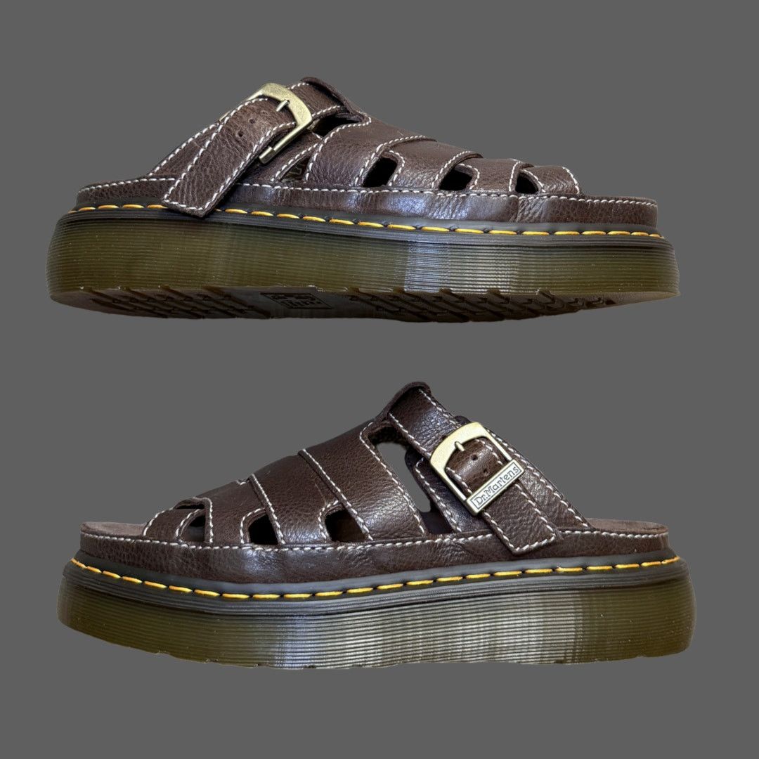 Dr. Martens Dr. Martens Maxxy Slide Brown AR Rogue Leather Sandal 11 Size US 11 / EU 44 - 5 Thumbnail