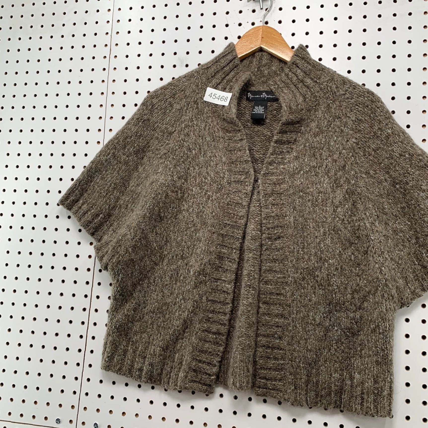 Madison VINTAGE Mercer & Madison Cardigan Cape Wool Sweater Womens Small Brown Alpaca Size S / US 4 / IT 40 - 2 Thumbnail