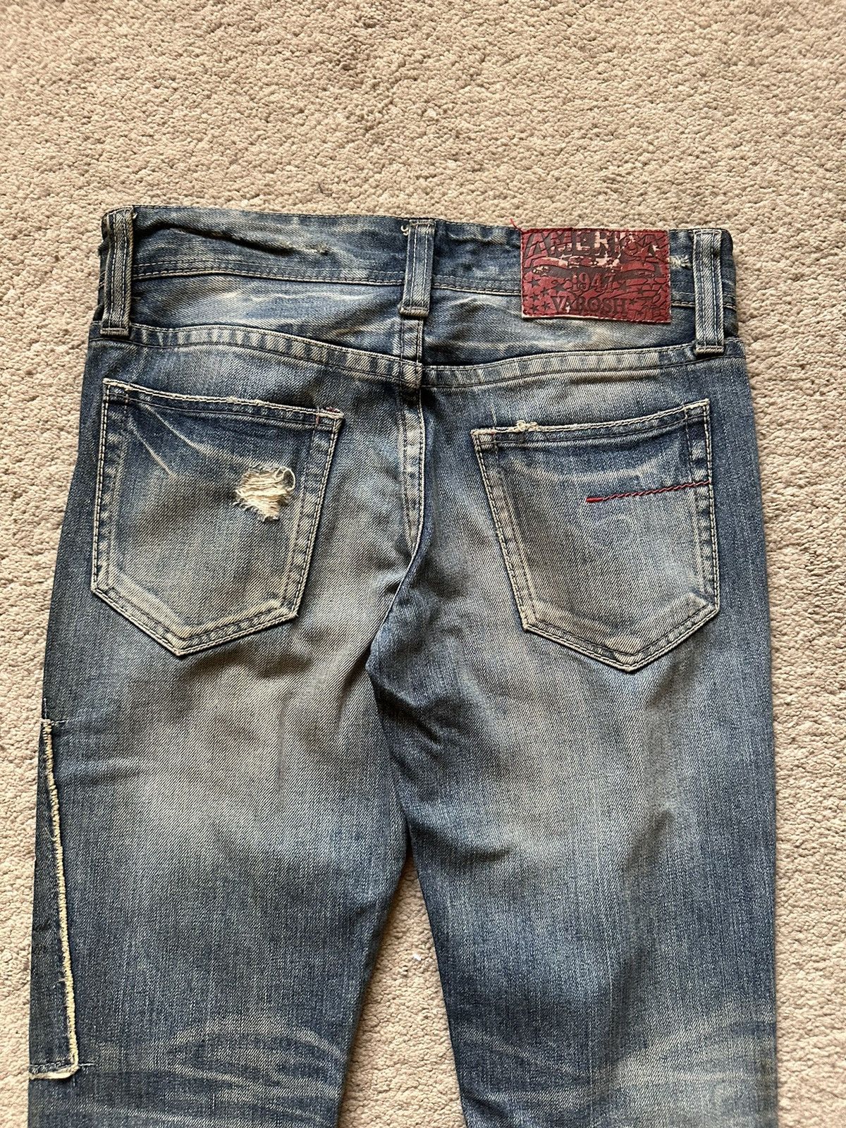 Isamu Katayama Backlash 2000s Varosh Distressed Quote Flare Jeans Size US 30 / EU 46 - 8 Thumbnail