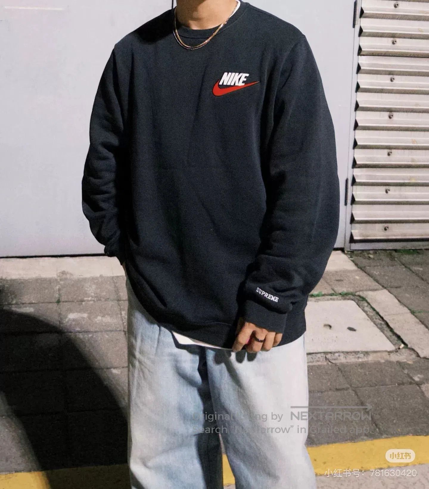 Supreme Supreme Nike Crewneck Logo Sweatshirt. Size US L / EU 52-54 / 3 - 5 Thumbnail