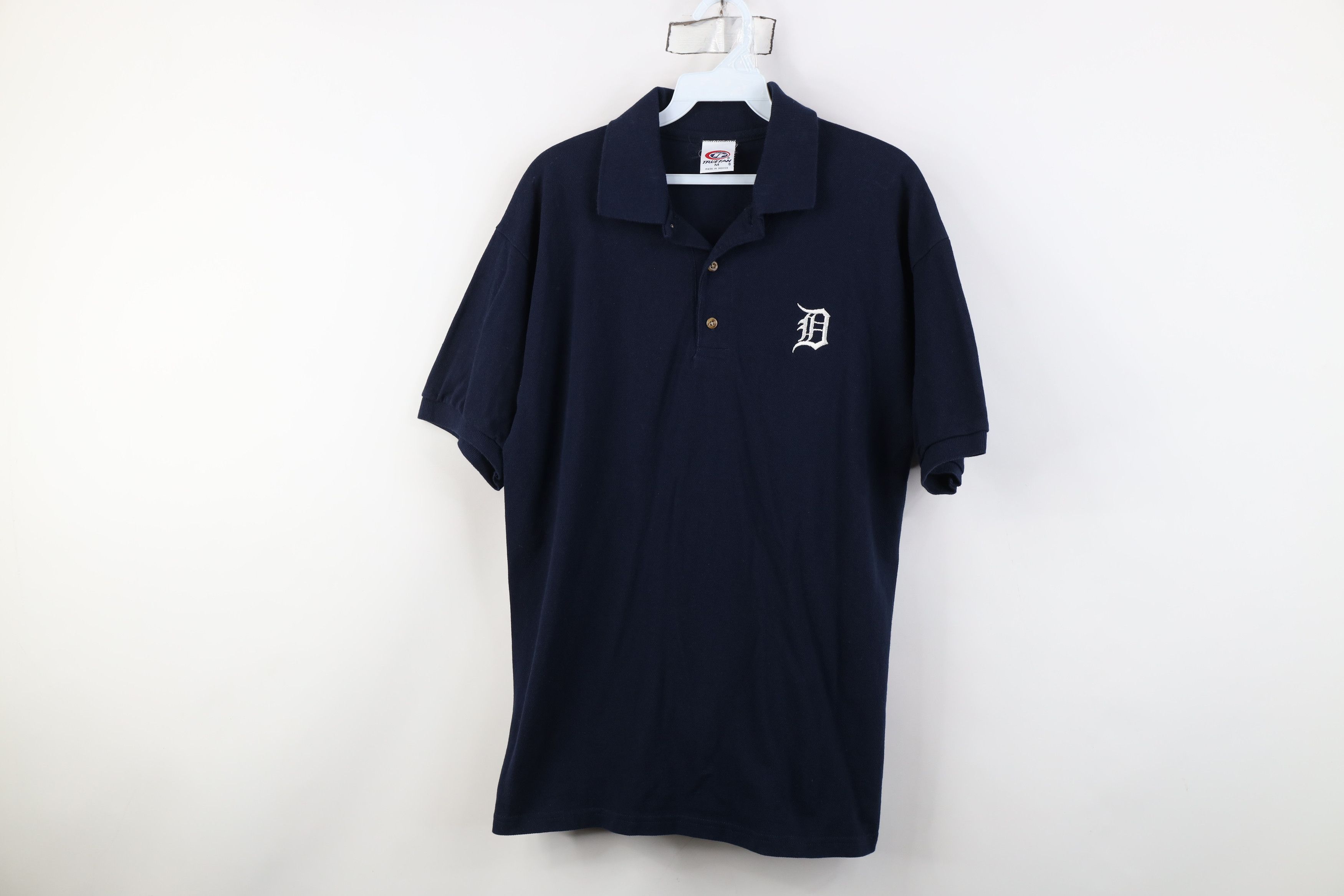 Vintage Vintage 90s Old English D Detroit Tigers Baseball Polo Shirt Size US M / EU 48-50 / 2 - 1 Thumbnail