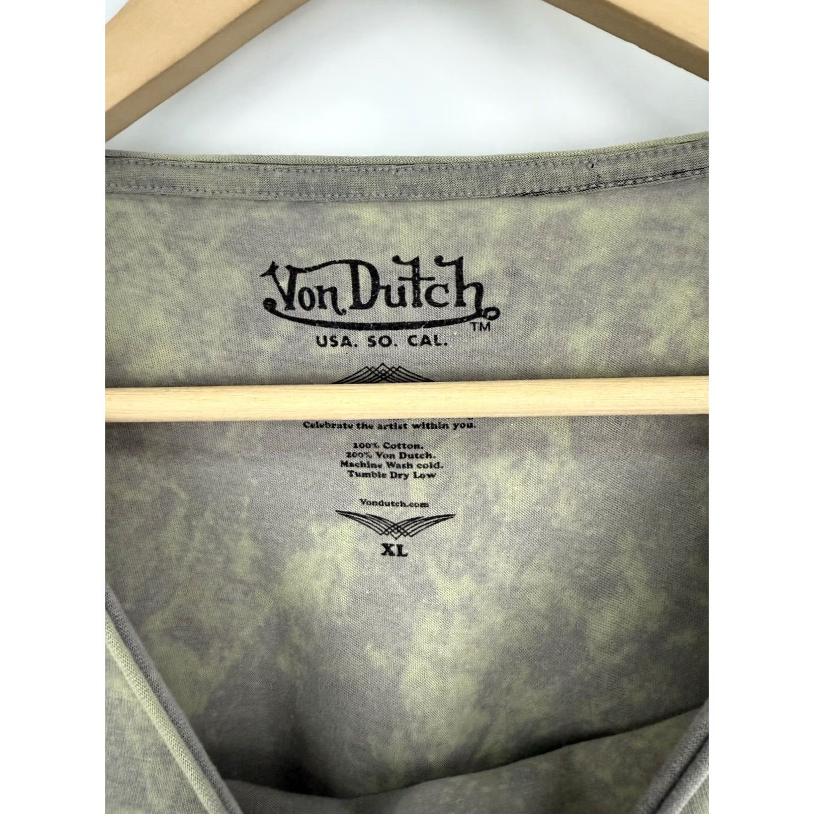 Von Dutch VINTAGE Von Dutch Motorcycle Choppers T-Shirt XL Green Mens 90s Rare VINTAGE Size US XL / EU 56 / 4 - 6 Thumbnail