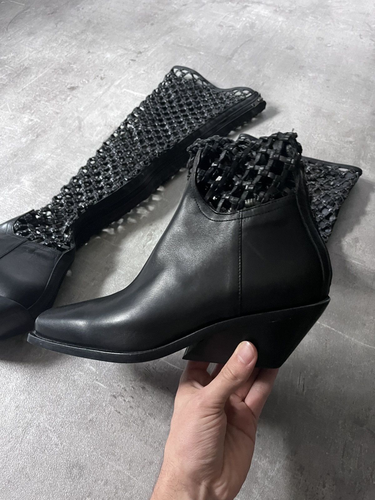 Ann Demeulemeester Ann Demeulemeester F/W 2019 Leather Net Boots Size US 10 / IT 40 - 6 Thumbnail