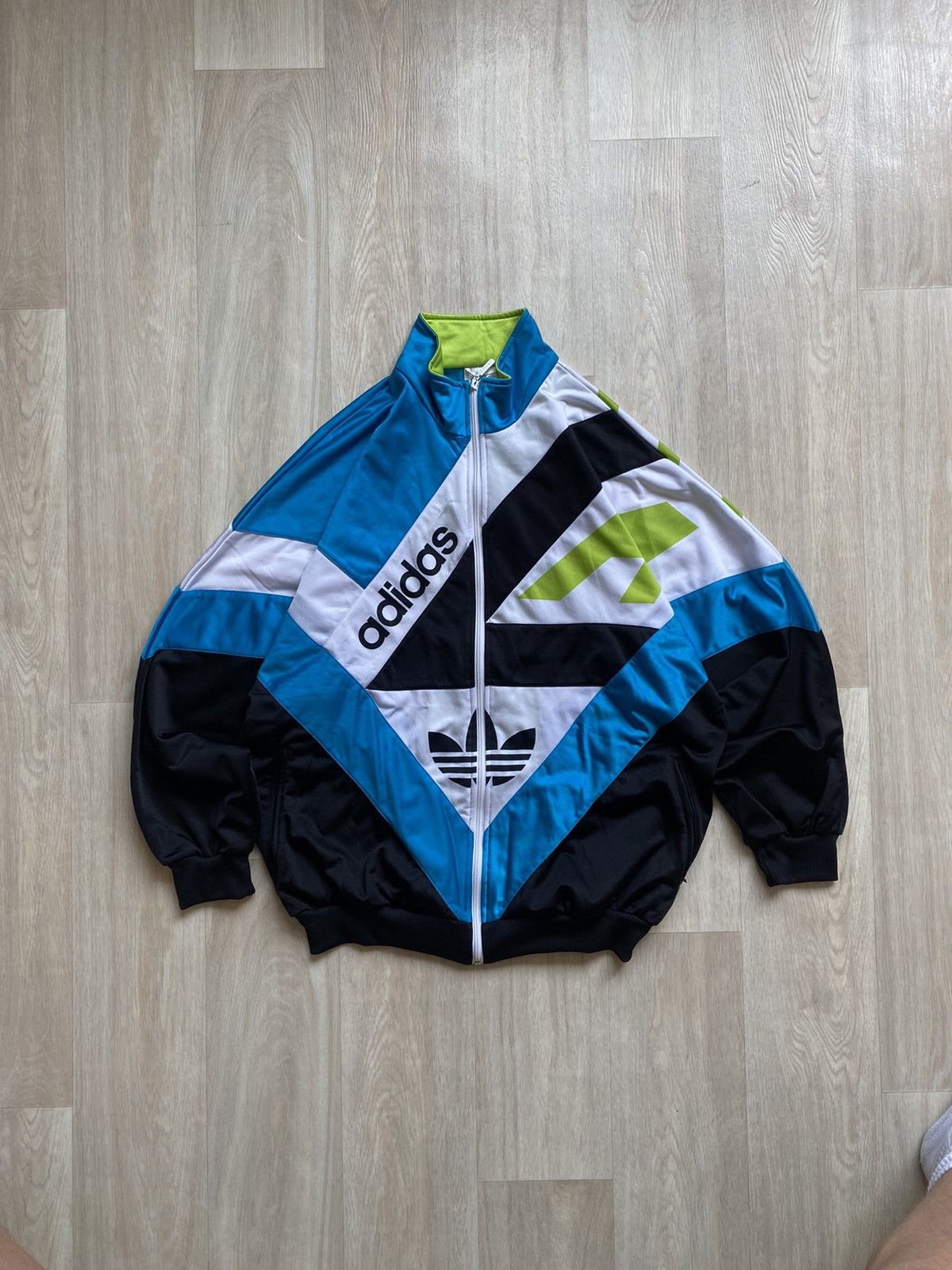 Vintage 90s Black Adidas Zip Down Fleece XL