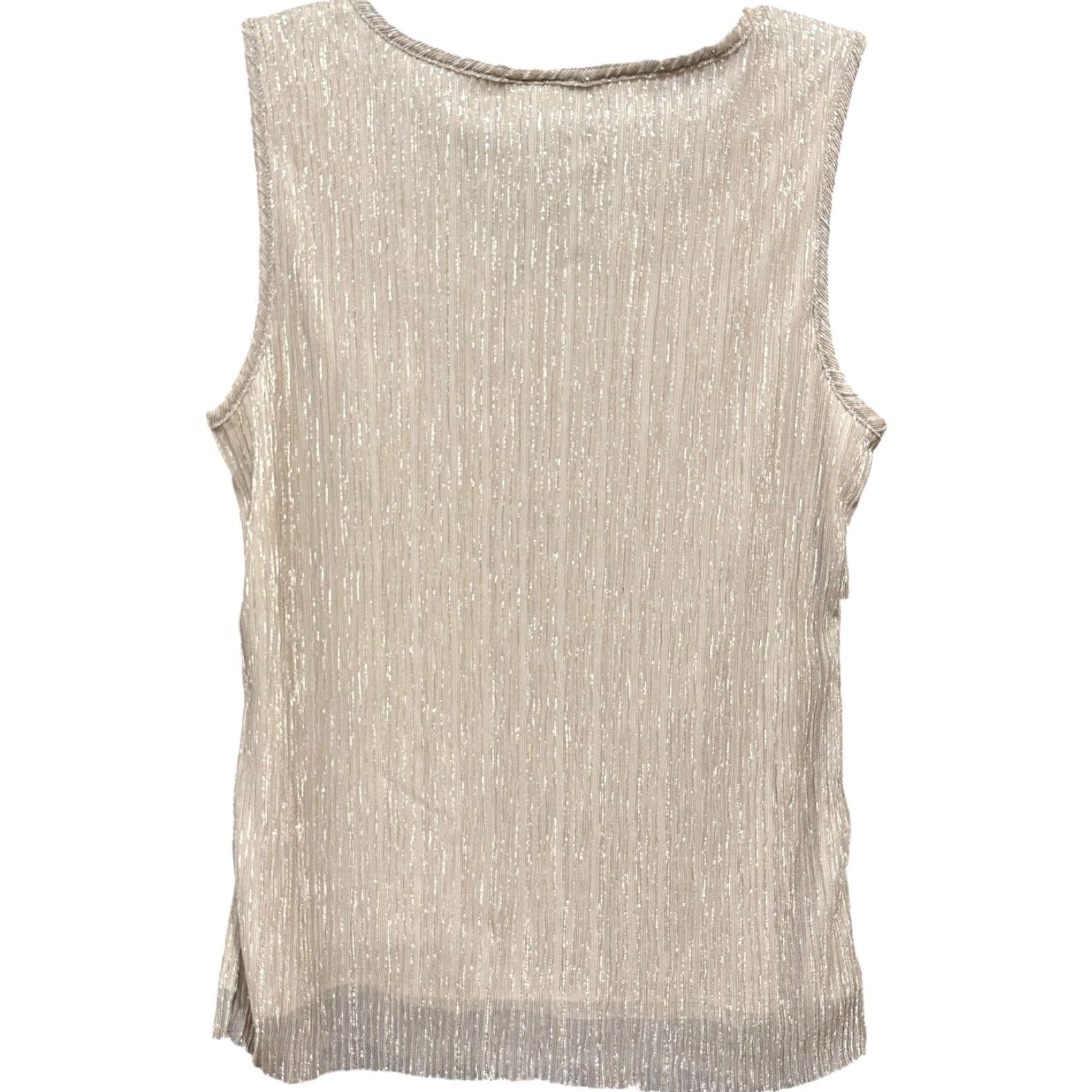 Vintage VINTAGE Allura Gold Sleeveless Pleated Tank Top Women L Glam Evening Top Scoop Neck 90s Business Party/Cocktail Womens Size L / US 10 / IT 46 - 2 Thumbnail