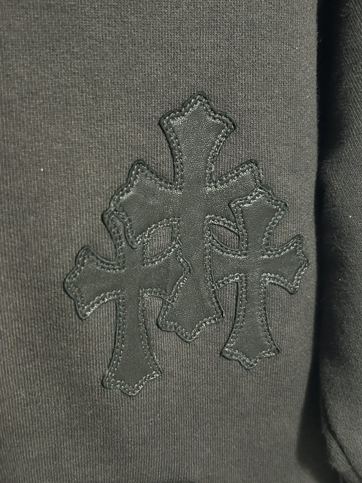 Chrome Hearts Paperjam Cross Patch Zip Up Hoodie Black