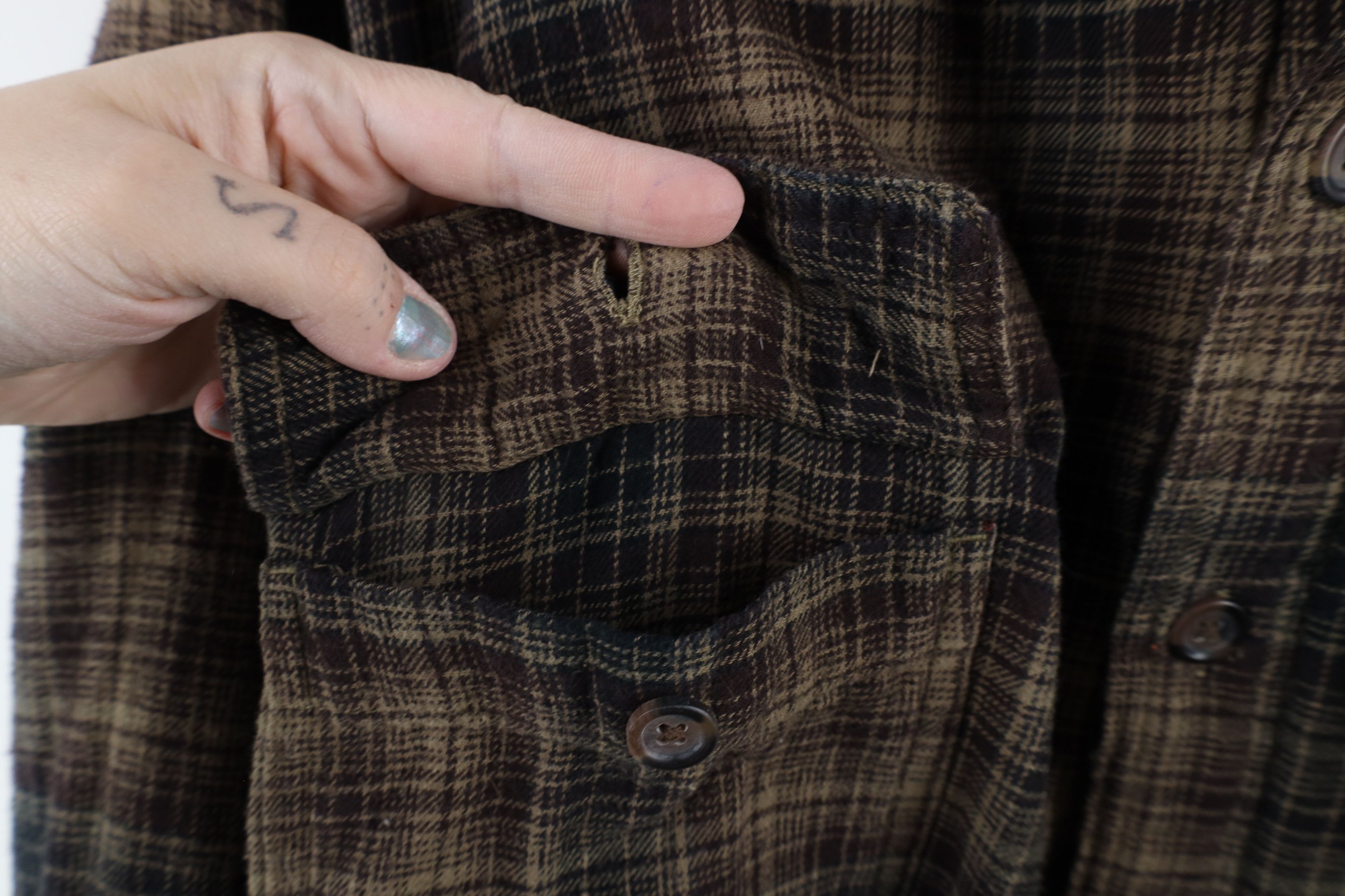 Vintage Vintage 90s Streetwear Button Shirt Jacket Brown Plaid Size US XL / EU 56 / 4 - 4 Thumbnail