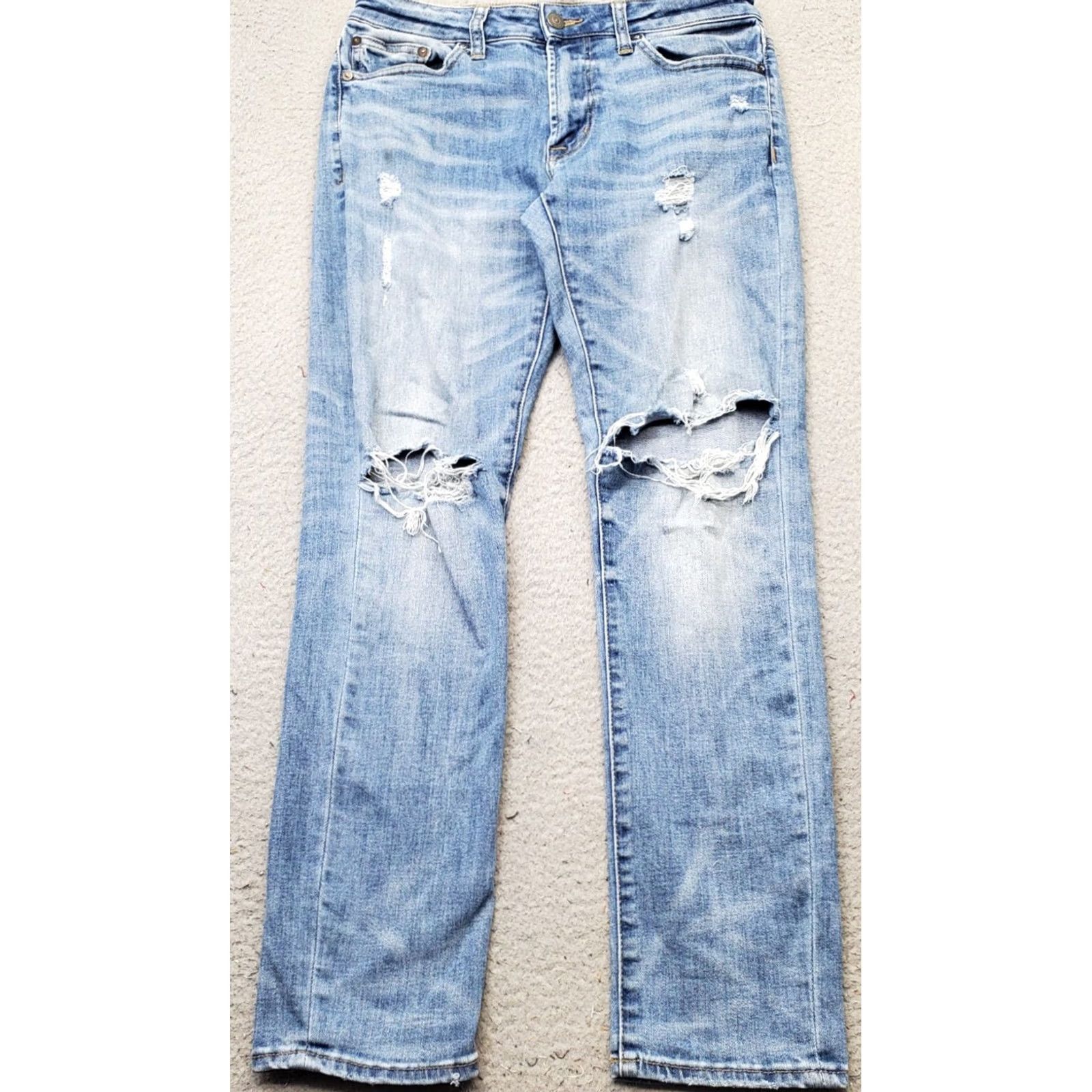 American Eagle Outfitters American Eagle Outfitters Jeans Mens 29x30 Blue Denim Distressed Straight Next Level Flex Jeans Size US 29 - 2 Thumbnail
