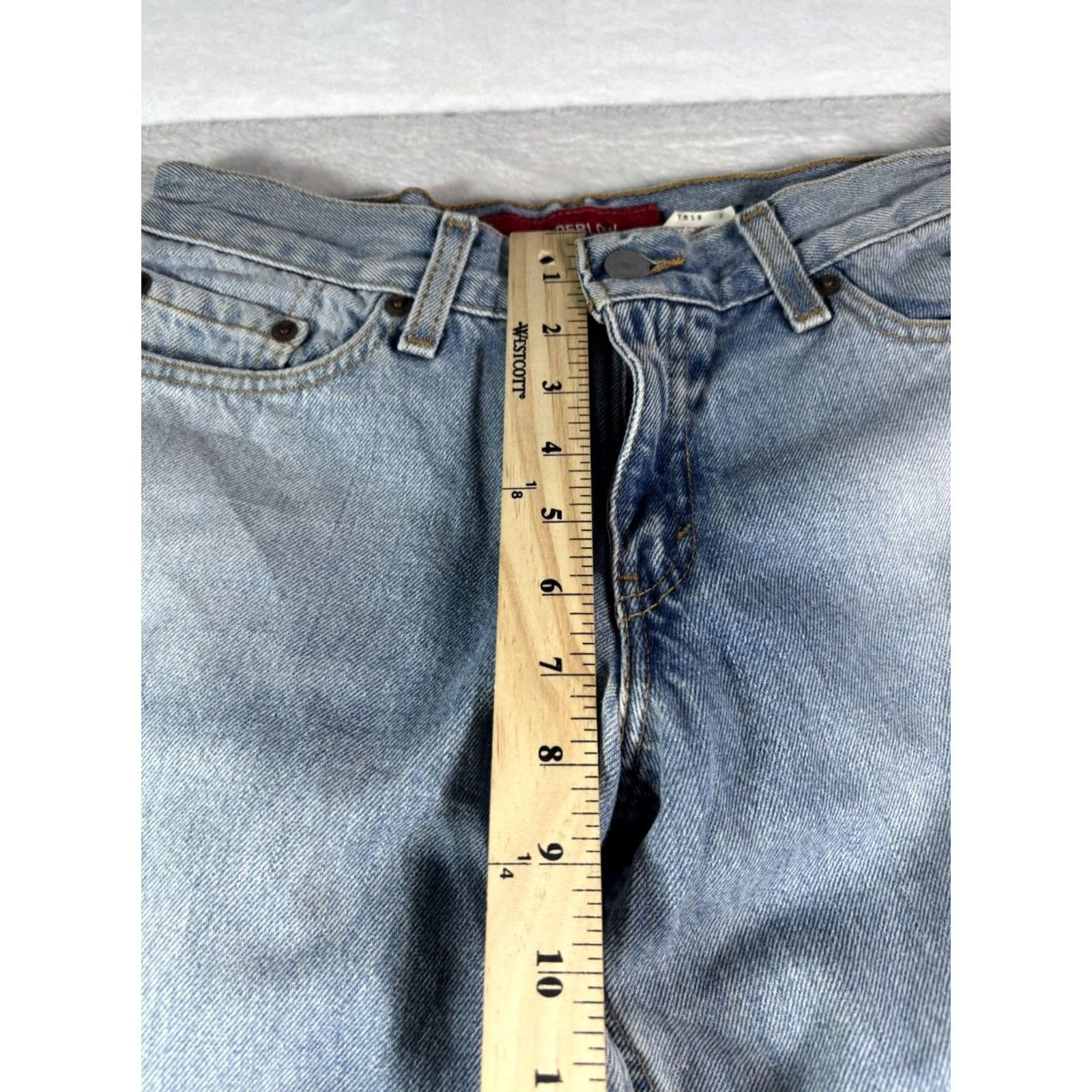 Levi's Levi's 518 Jeans Women Bootcut Denim Size 5 JR M Distressed Torn 90s USA Vintage Blue Denim Jeans Huntington? Size 27" / US 4 / IT 40 - 3 Thumbnail