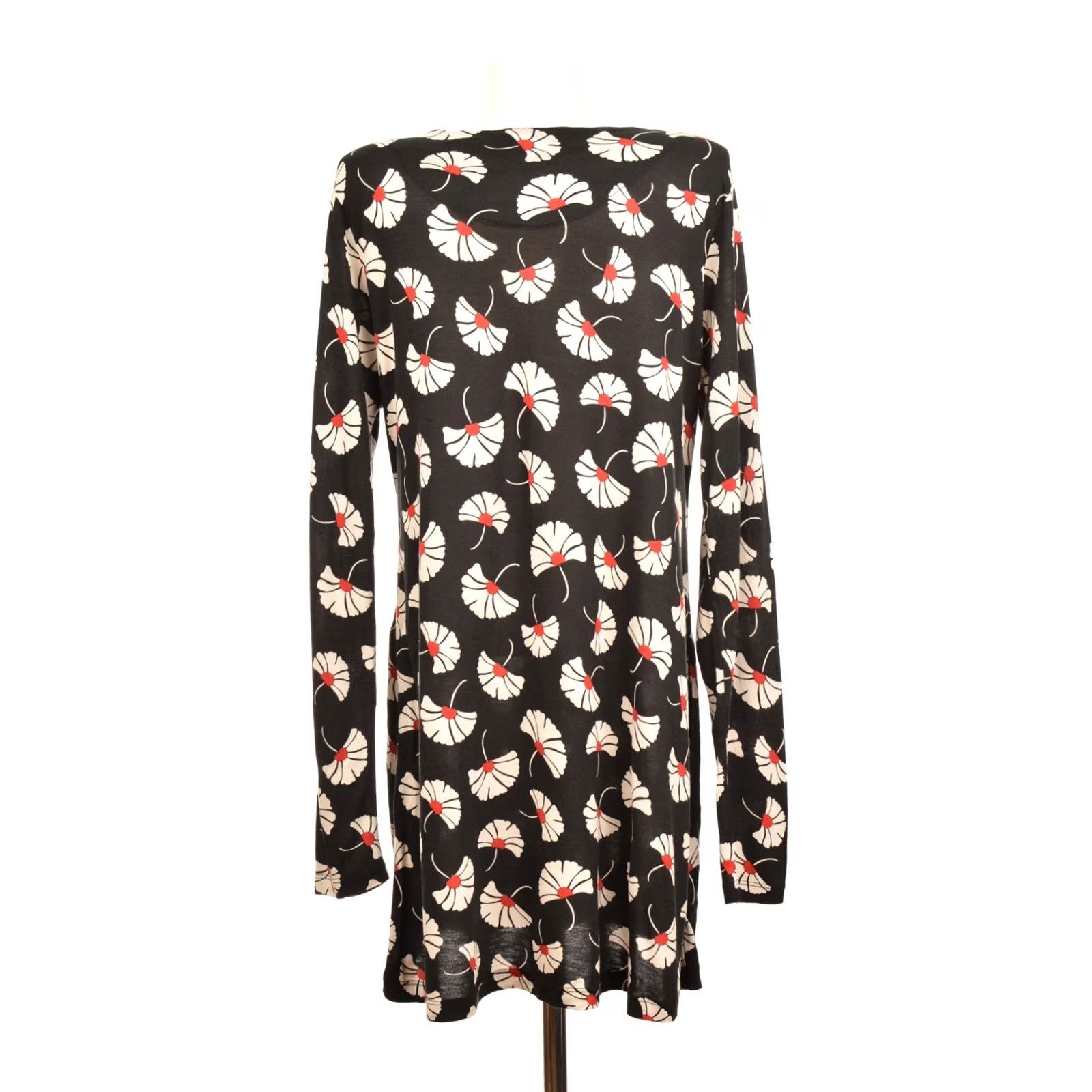 Vintage Gudrun Sjoden DDP Floral Print Black Modal Dress Greece M Women Midi Dress Black Short Description Included Size M / US 6-8 / IT 42-44 - 4 Thumbnail